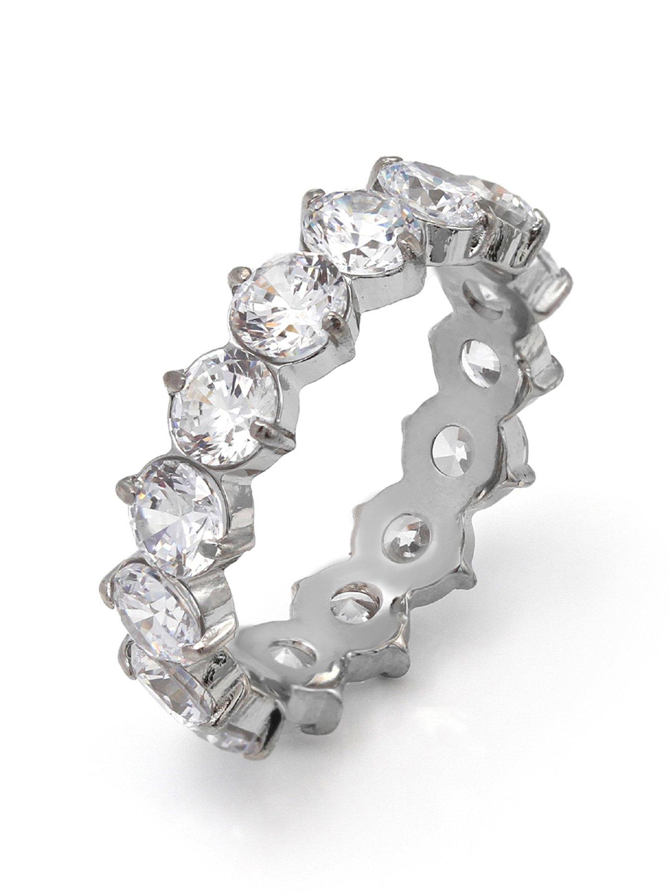 undefined Round CZ Full Band Ring - Silver