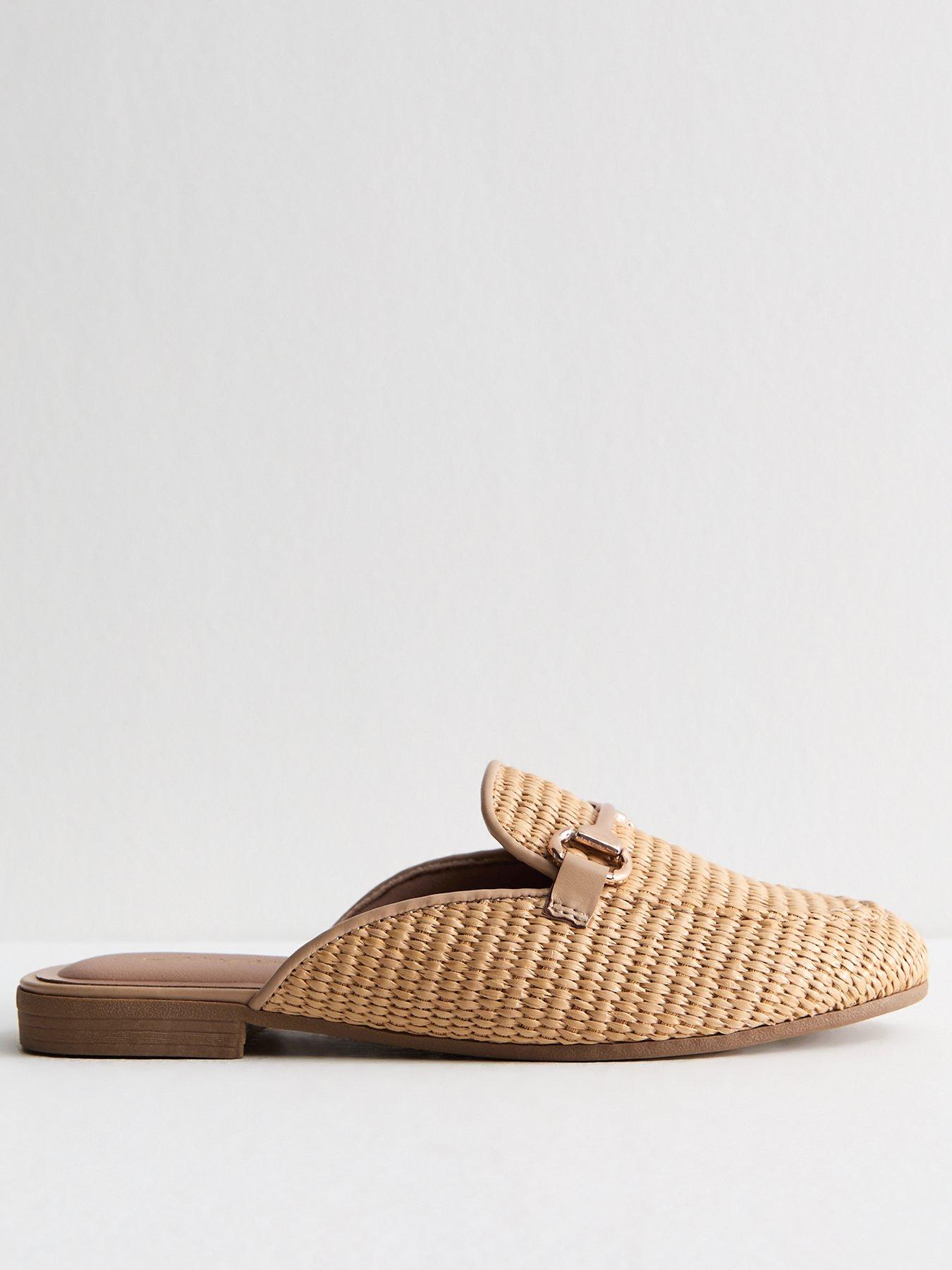 undefined Camel Backless Faux Leather Snaffle Detail Loafers - Brown