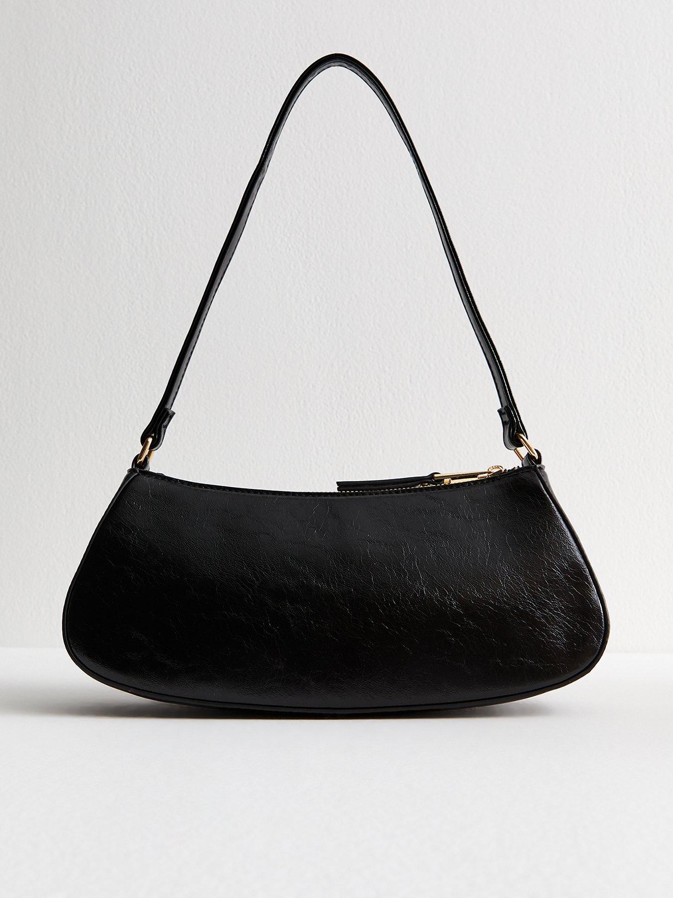 Image 3 of 5 of New Look Patent Faux Leather Padlock Detail Mini Shoulder Bag - Black