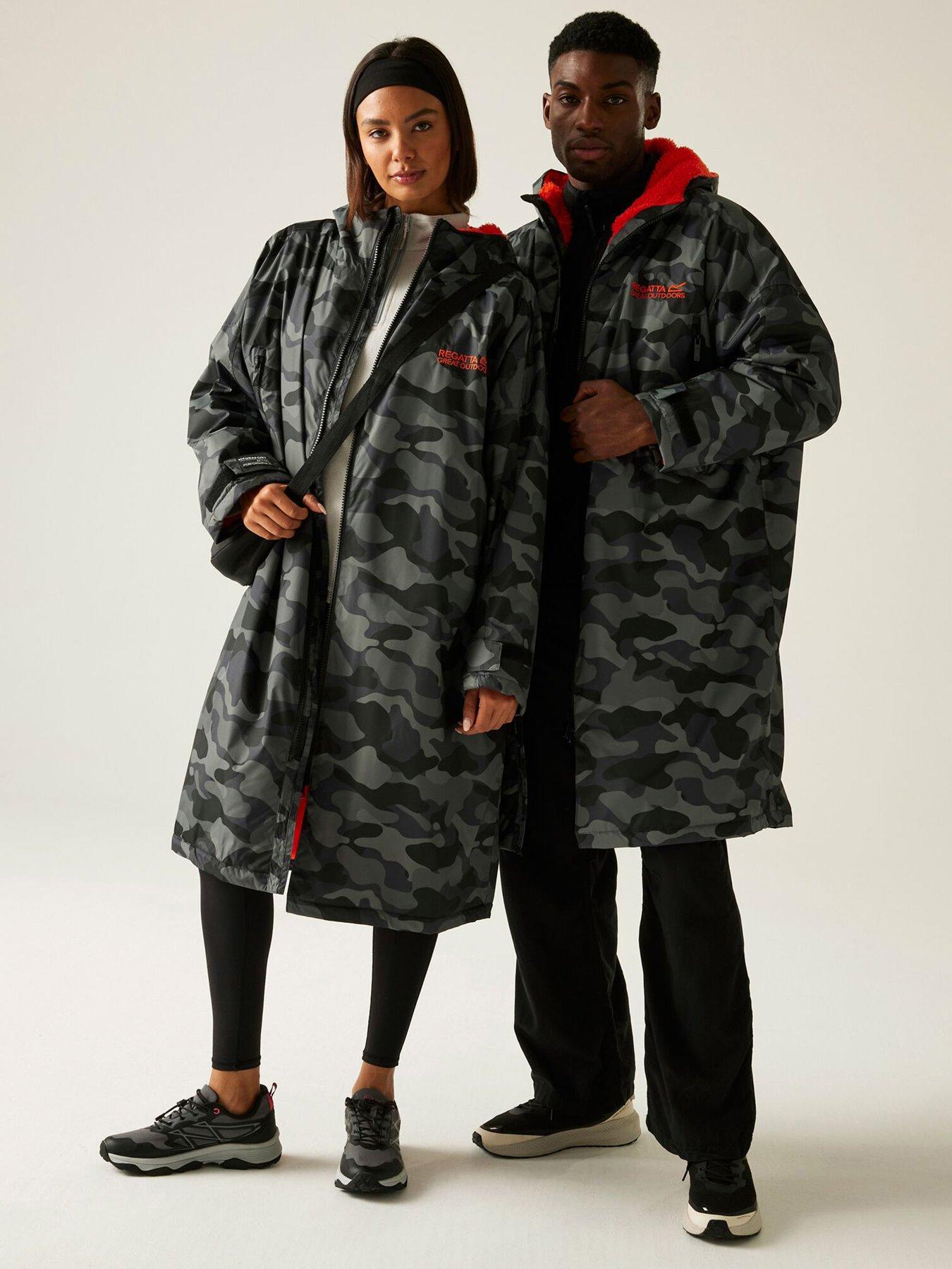 Image 1 of 6 of Regatta Adults Unisex Waterproof Changing Robe - Grey Camo