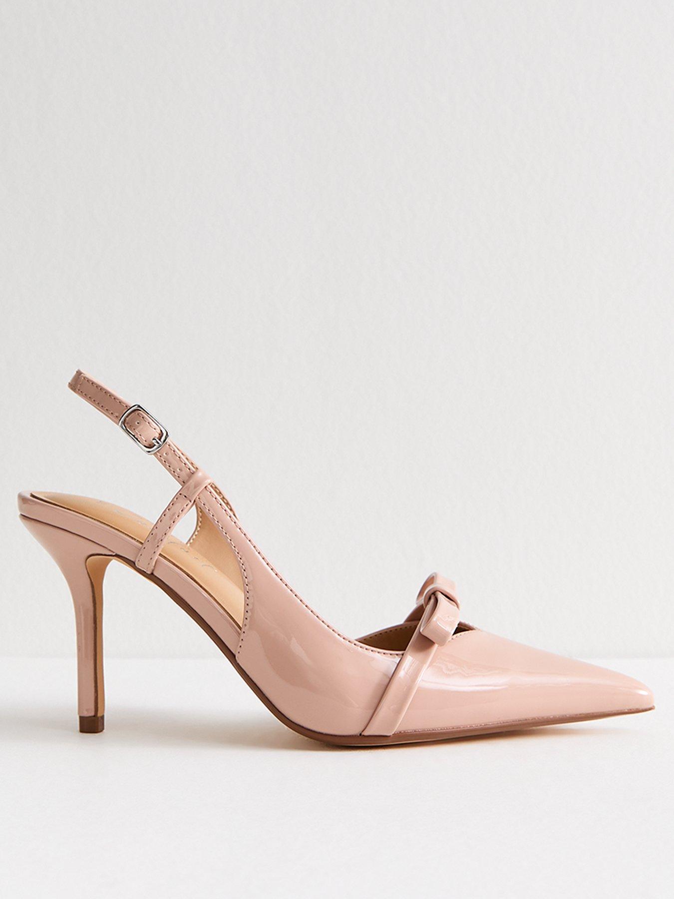 Image 1 of 6 of New Look Slingback Bow Court Heel - Pink