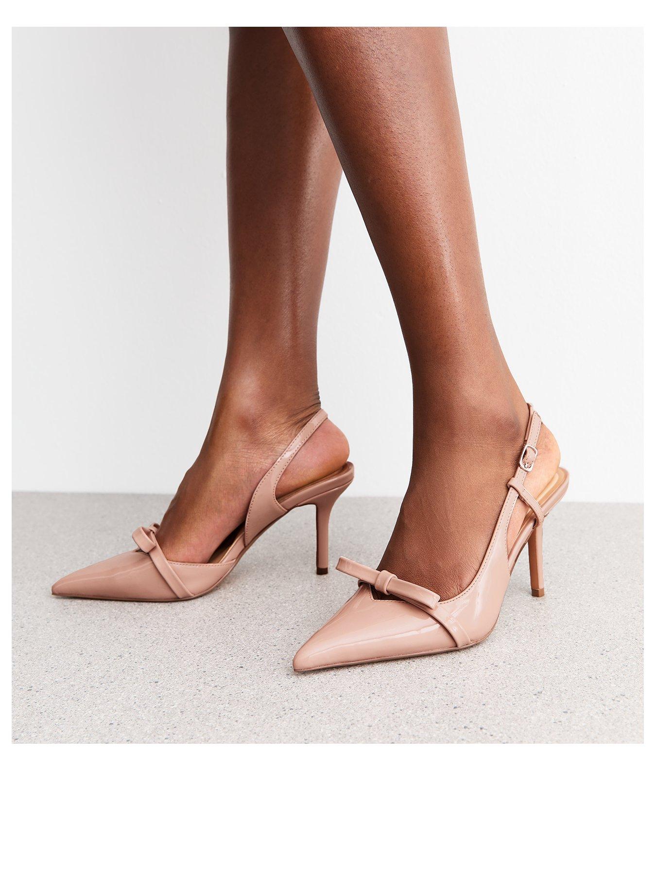 Image 2 of 6 of New Look Slingback Bow Court Heel - Pink