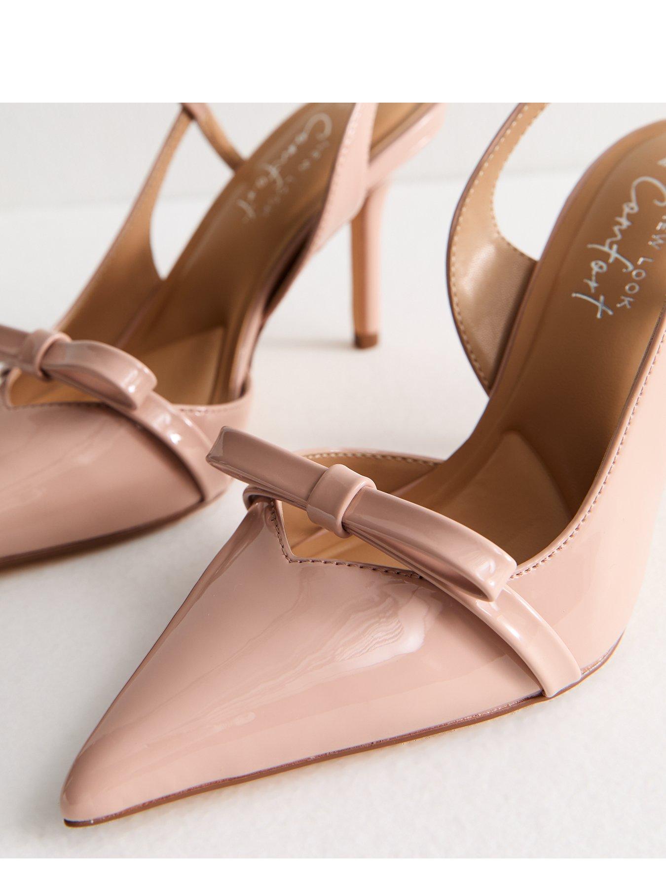 Image 4 of 6 of New Look Slingback Bow Court Heel - Pink