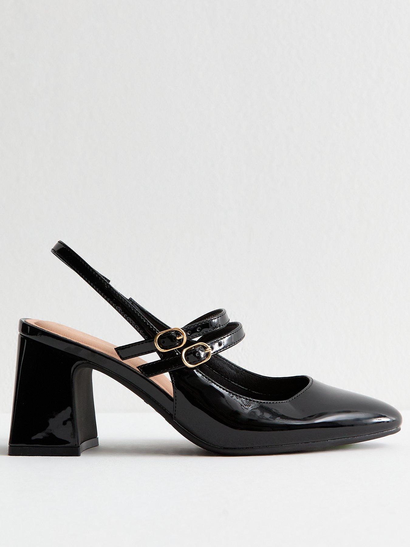 undefined Black Block Heel Mary Jane Shoes