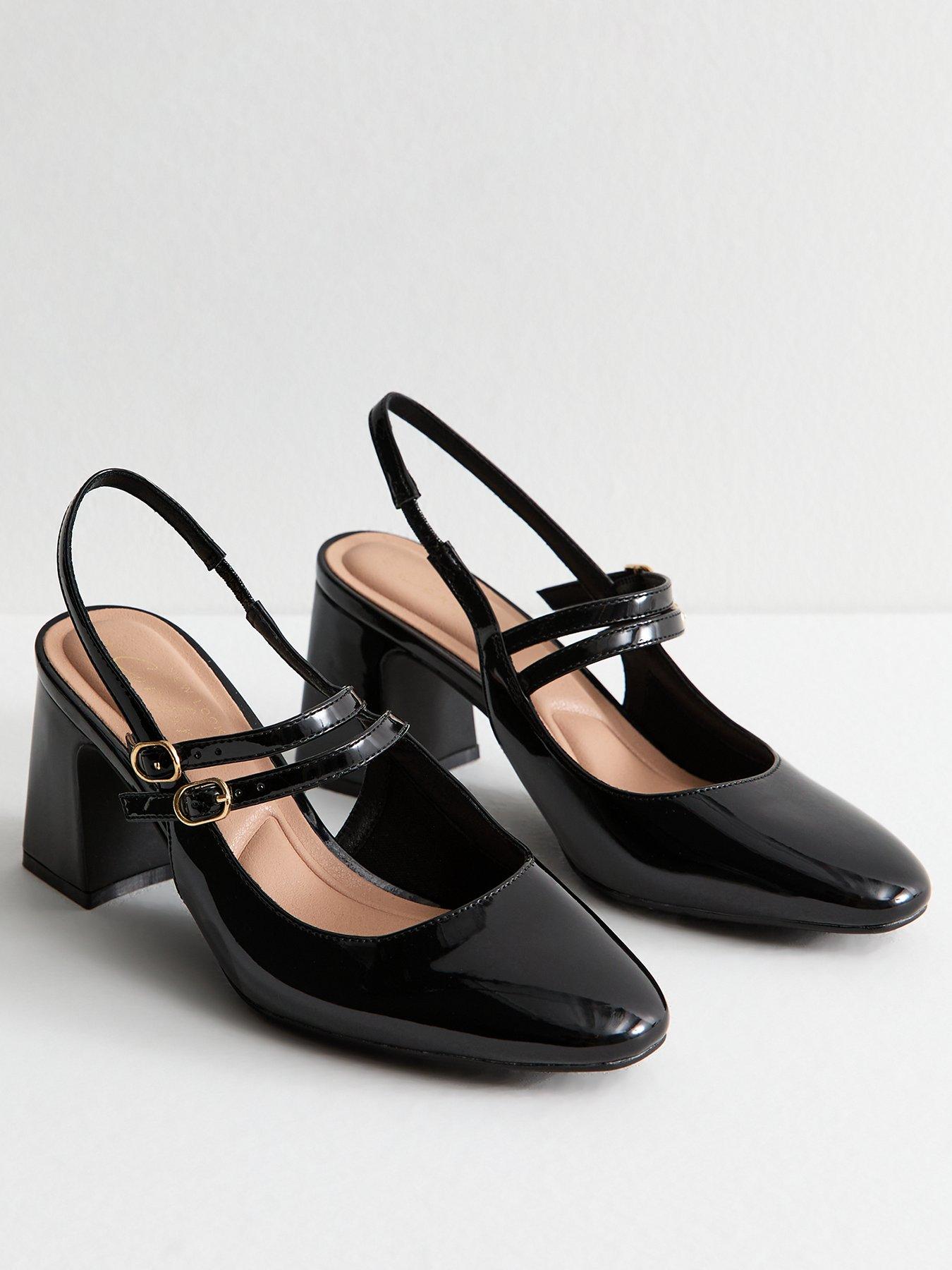 Image 2 of 6 of New Look Black Block Heel Mary Jane Shoes