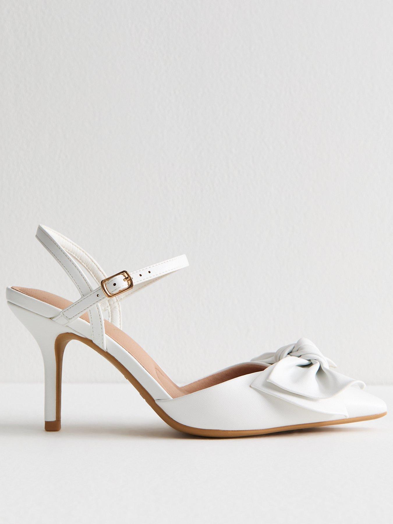 Slingback White Court Shoes New Look New Look White Faux Leather