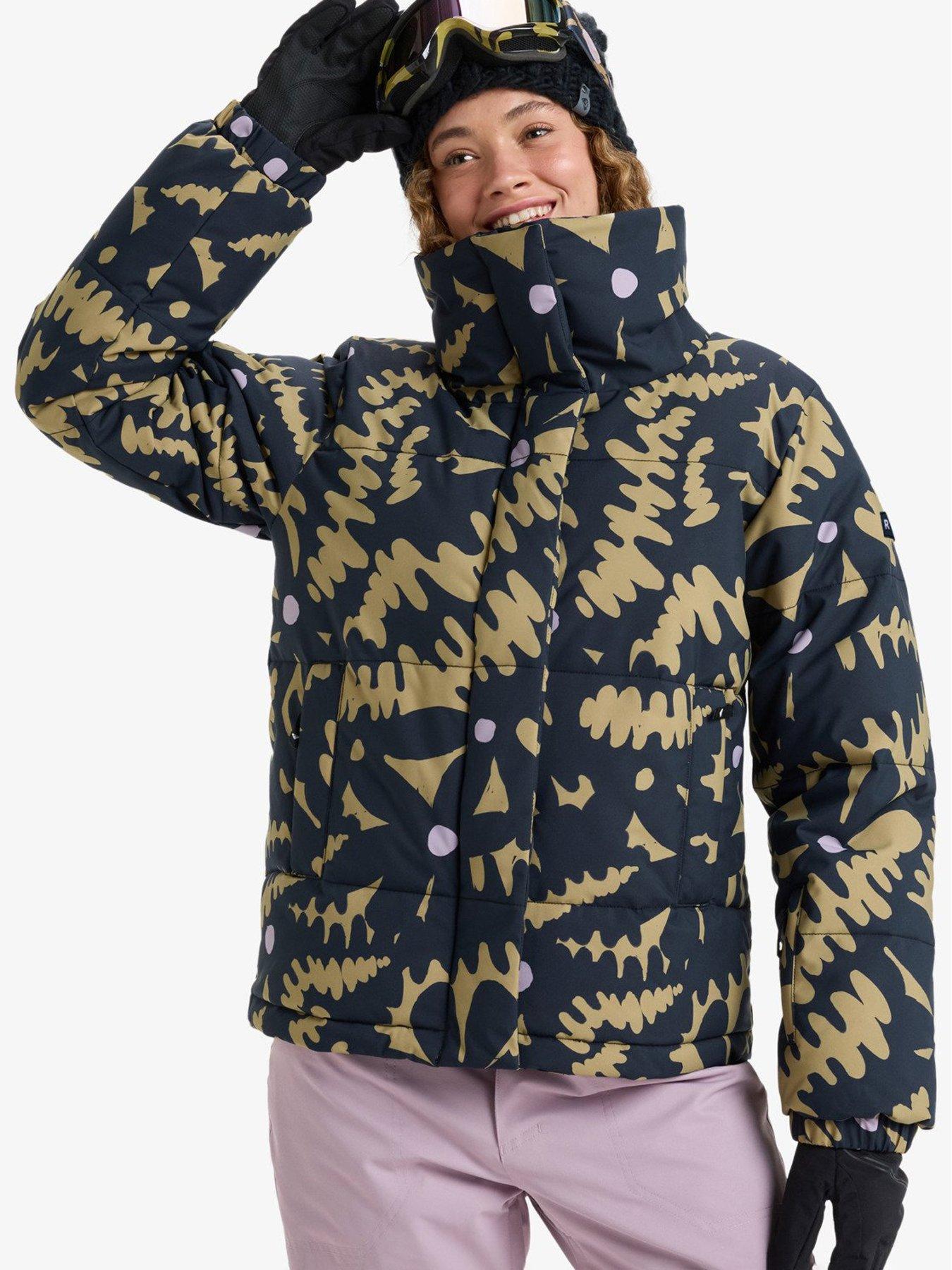 Roxy Womens Skiing Snow Winter Rebel Jacket - Black/brown