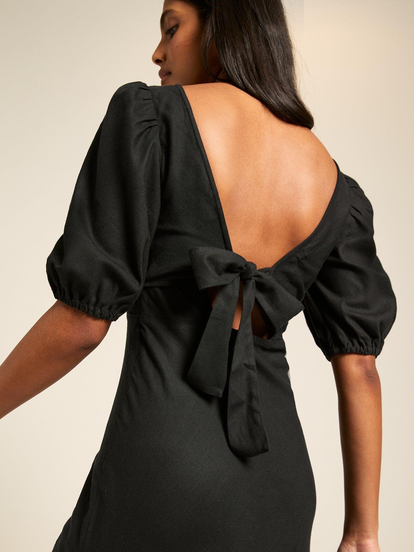 New Look Bow Tie Back Midi Dress - Black | Very