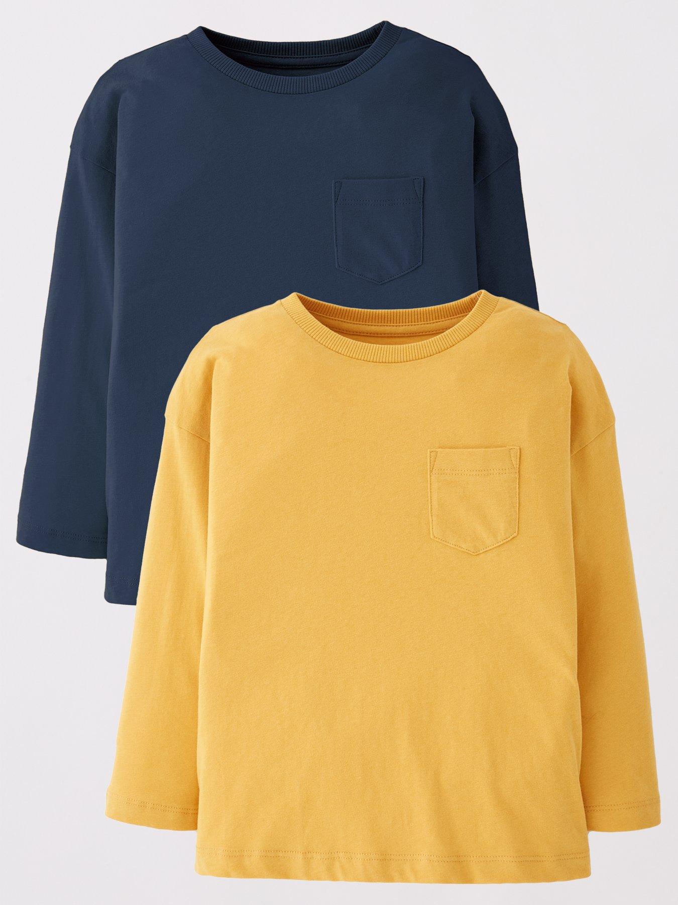 The Very Collection Boys Drop Shoulder 2 Pack Pocket Detail T-shirt - Multi