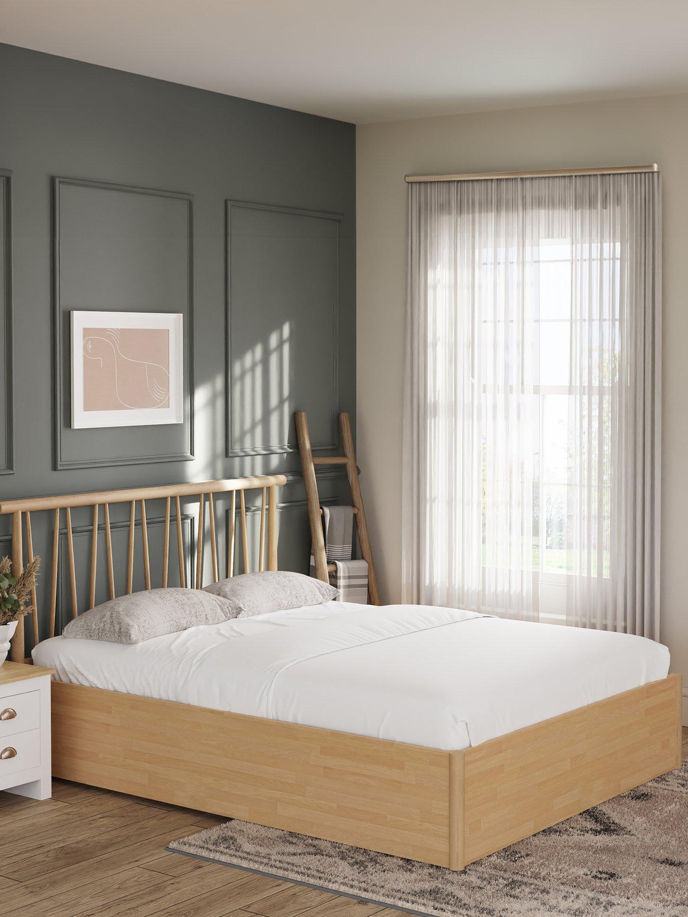 undefined Spindle End Lift Storage Ottoman Double Bed