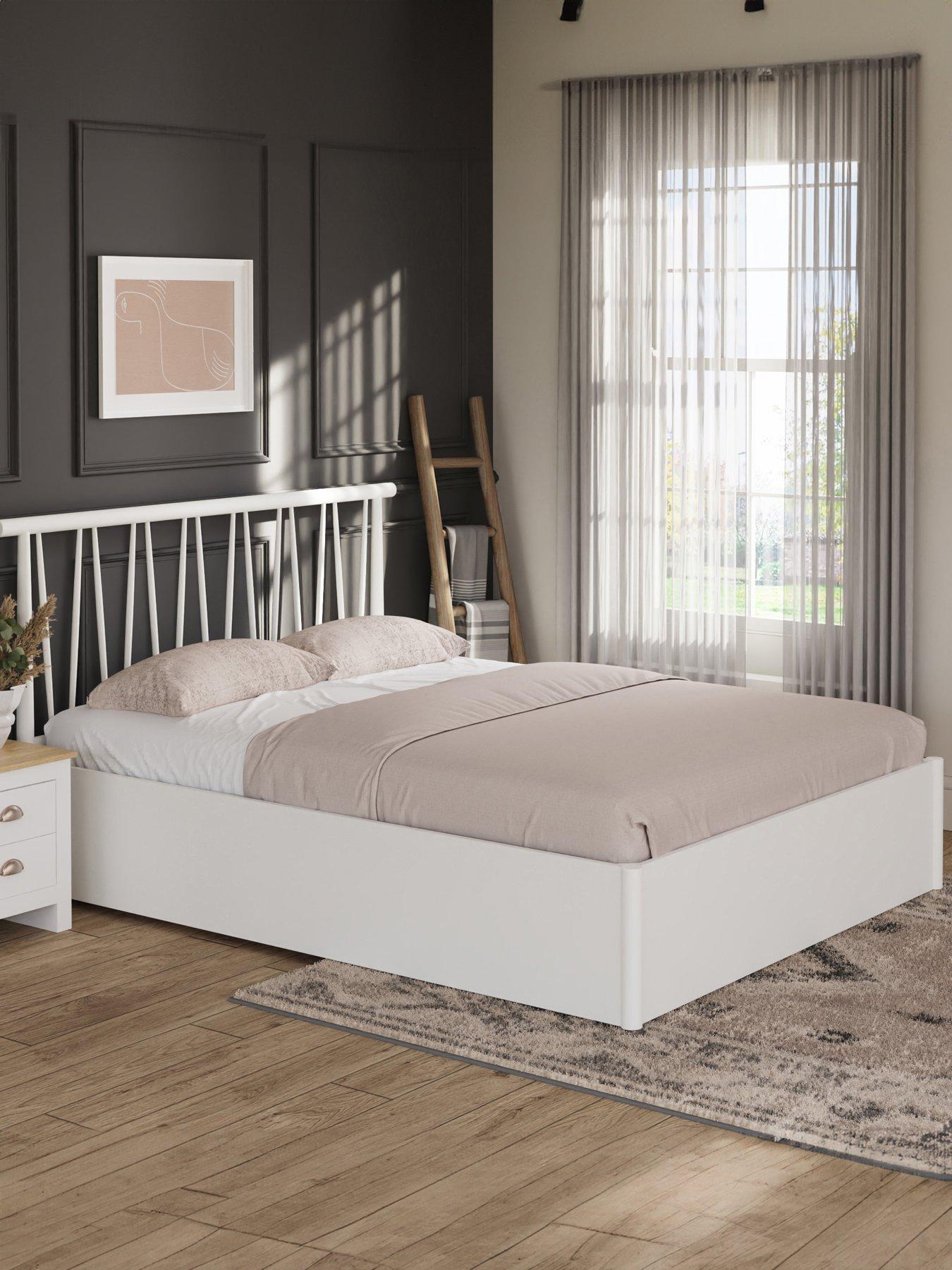 undefined Spindle End Lift Storage Ottoman Double Bed
