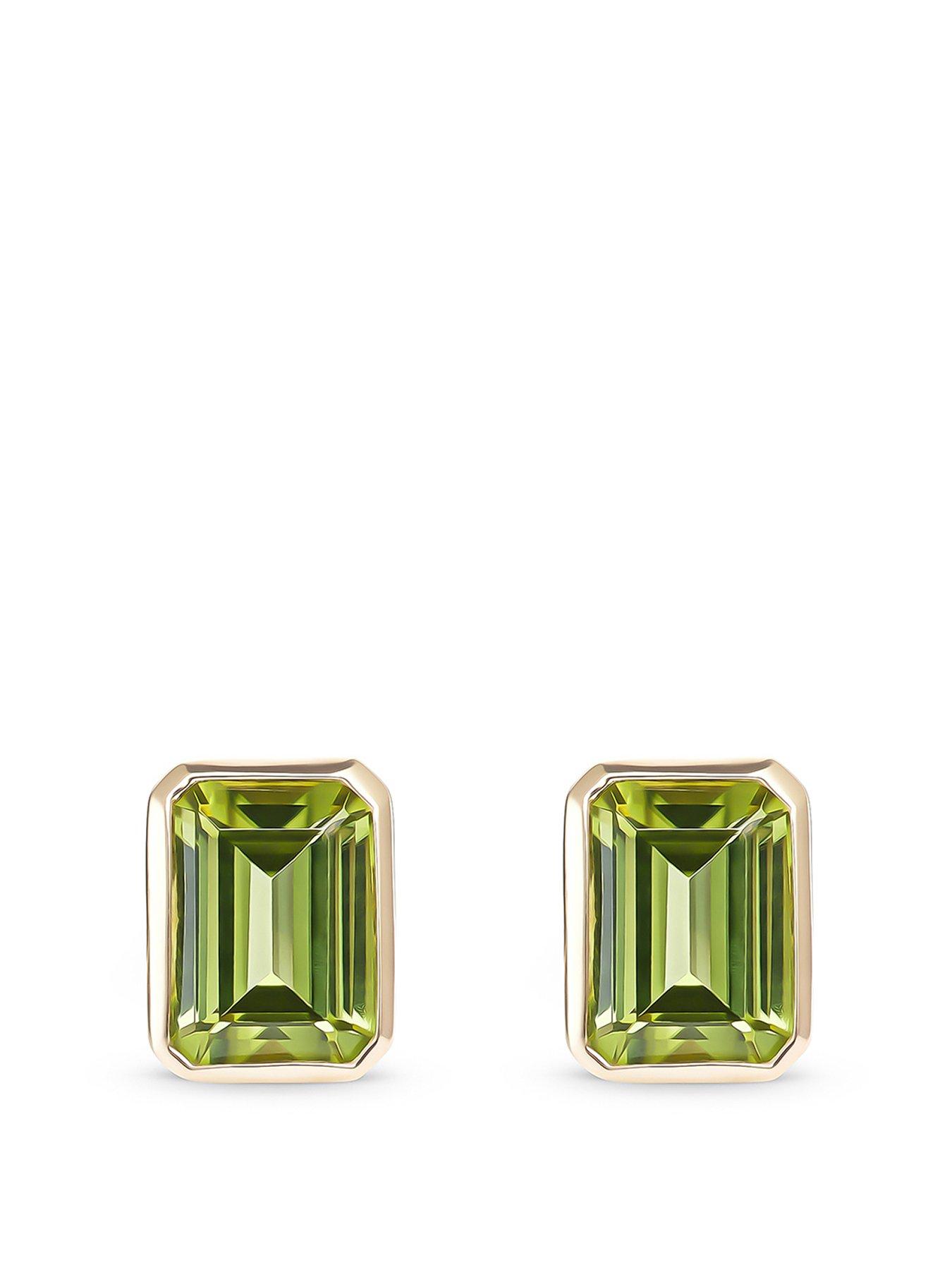 Beaverbrooks 9ct Yellow Gold Peridot Stud Earrings