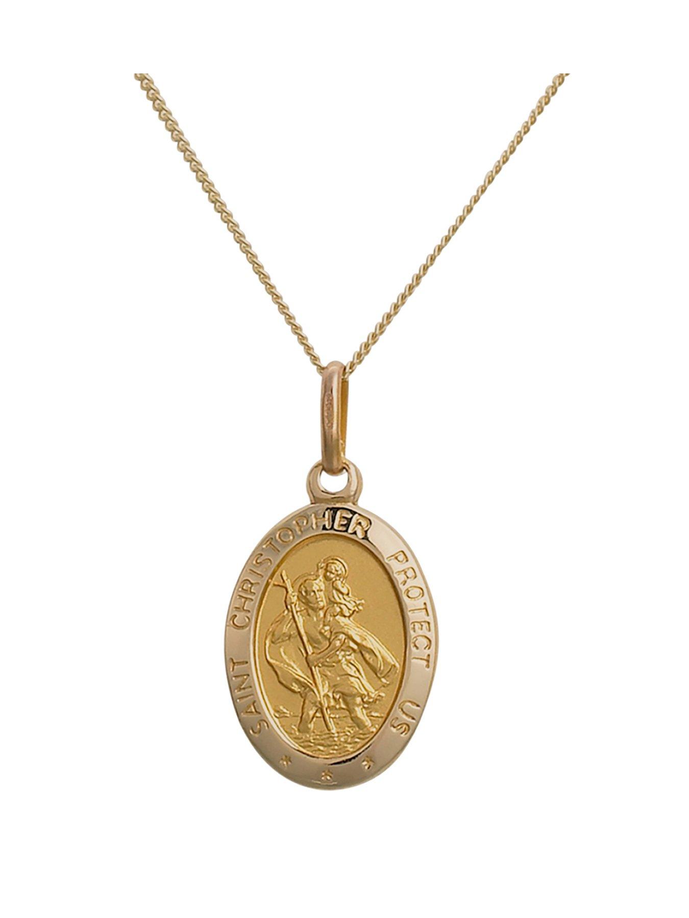 undefined 9ct Yellow Gold Saint Christopher Pendant