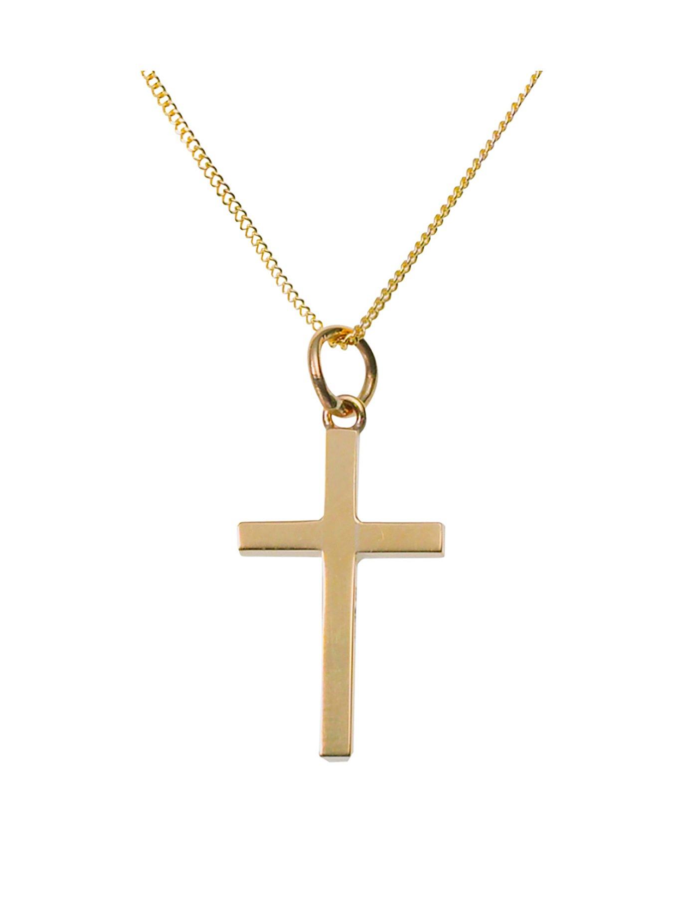 Beaverbrooks 9ct Yellow Gold Cross Pendant