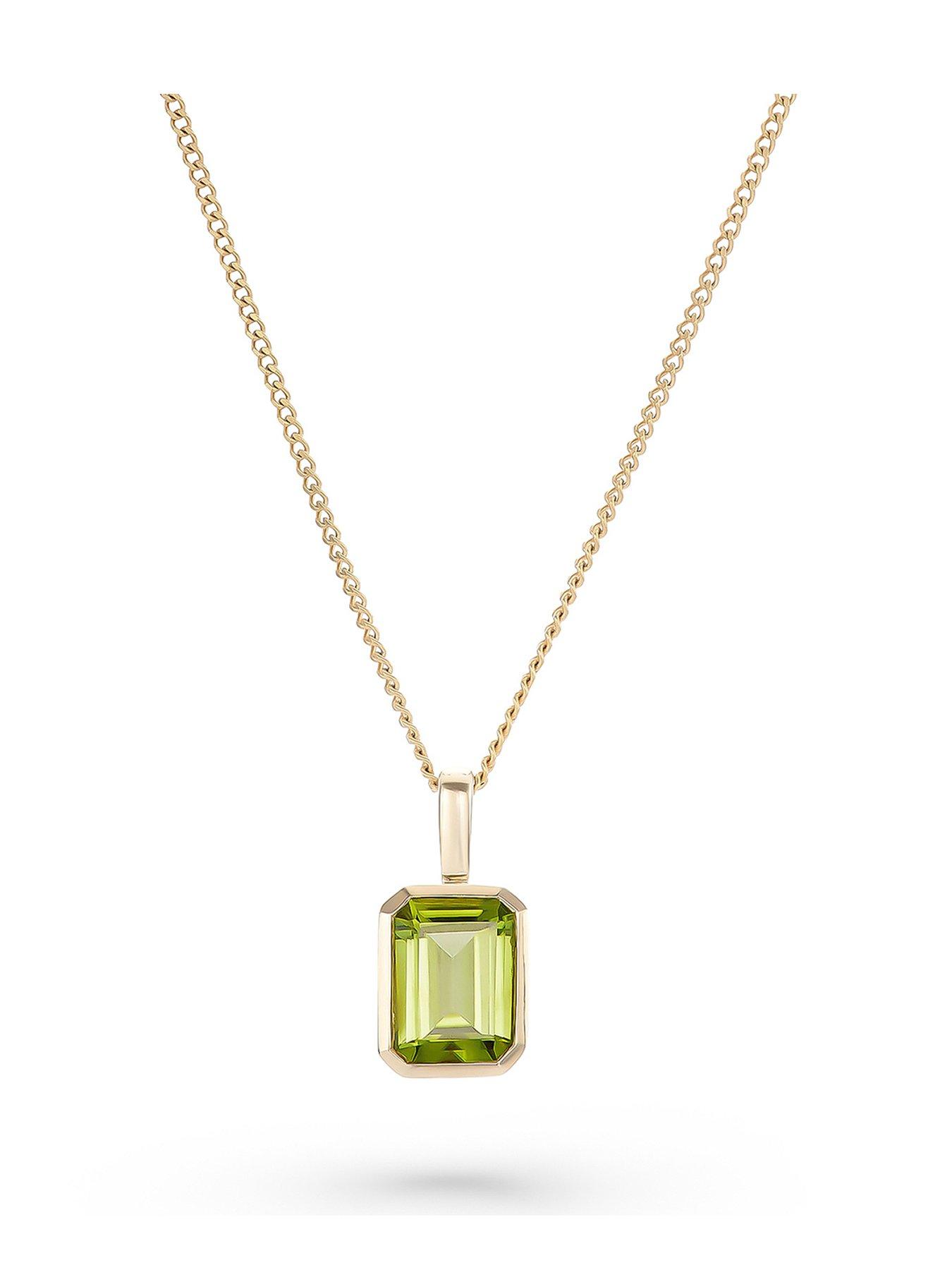 Beaverbrooks 9ct Yellow Gold Peridot Pendant