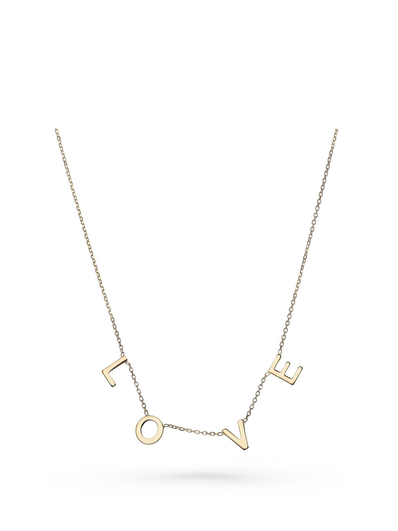 undefined 9ct Yellow Gold Love Necklace