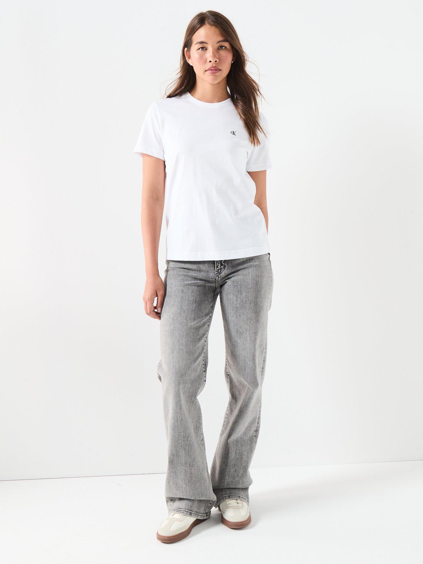 Image 3 of 4 of Calvin Klein Jeans Jeans Monogram T-shirt - White