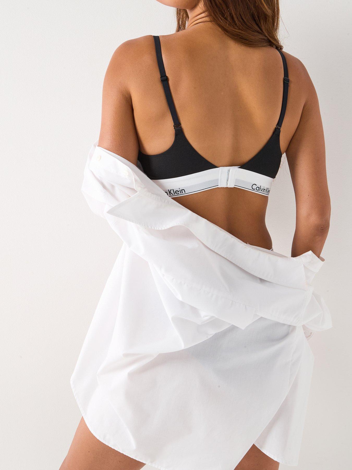 Image 5 of 6 of Calvin Klein Icon Cotton Modal Plunge Bra - Black