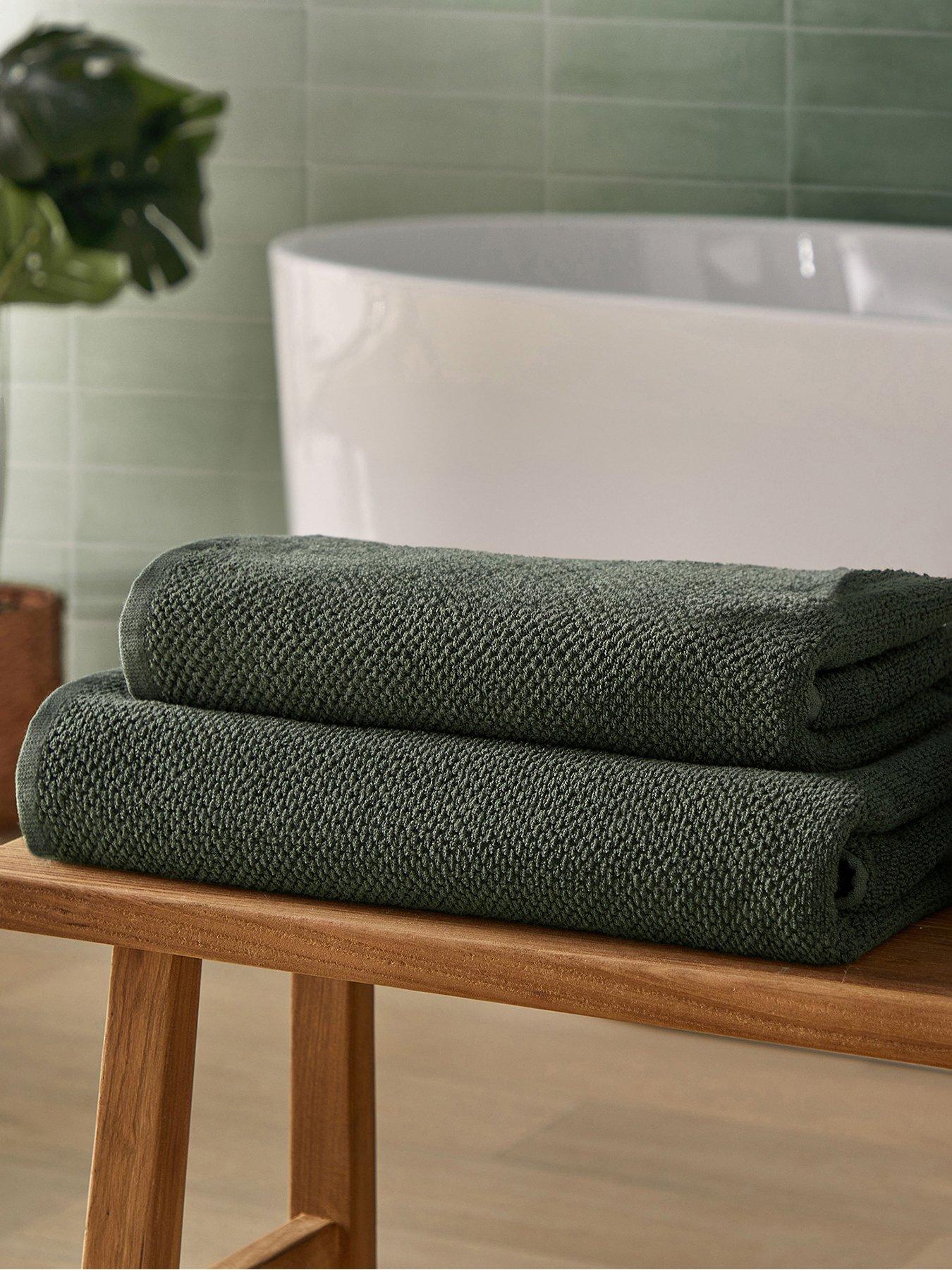 Silentnight Popcorn Waffle Bath Towel - 2 Pack