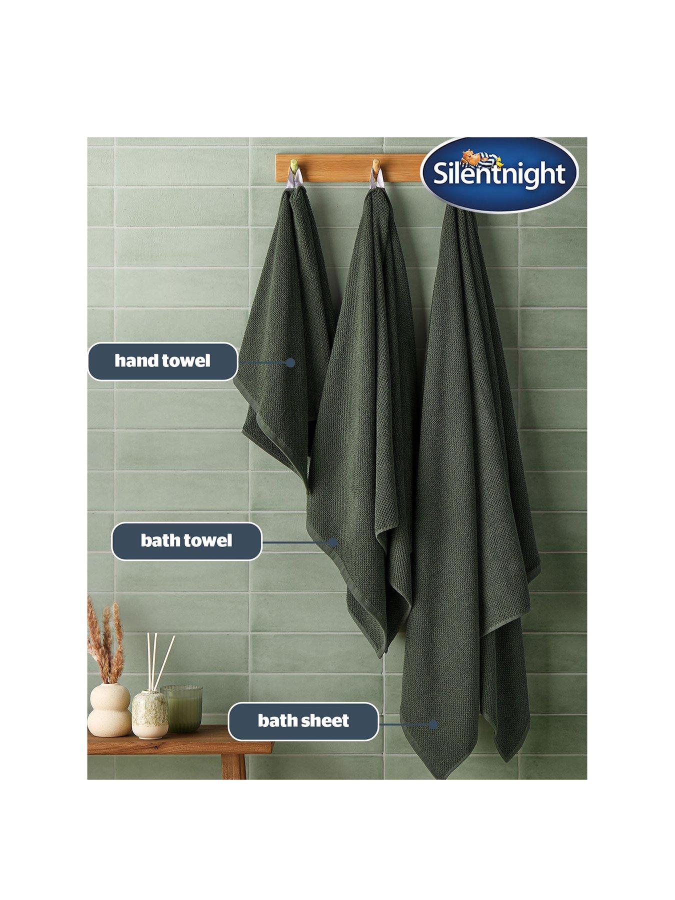 Image 2 of 7 of Silentnight Popcorn Waffle Bath Towel - 2 Pack