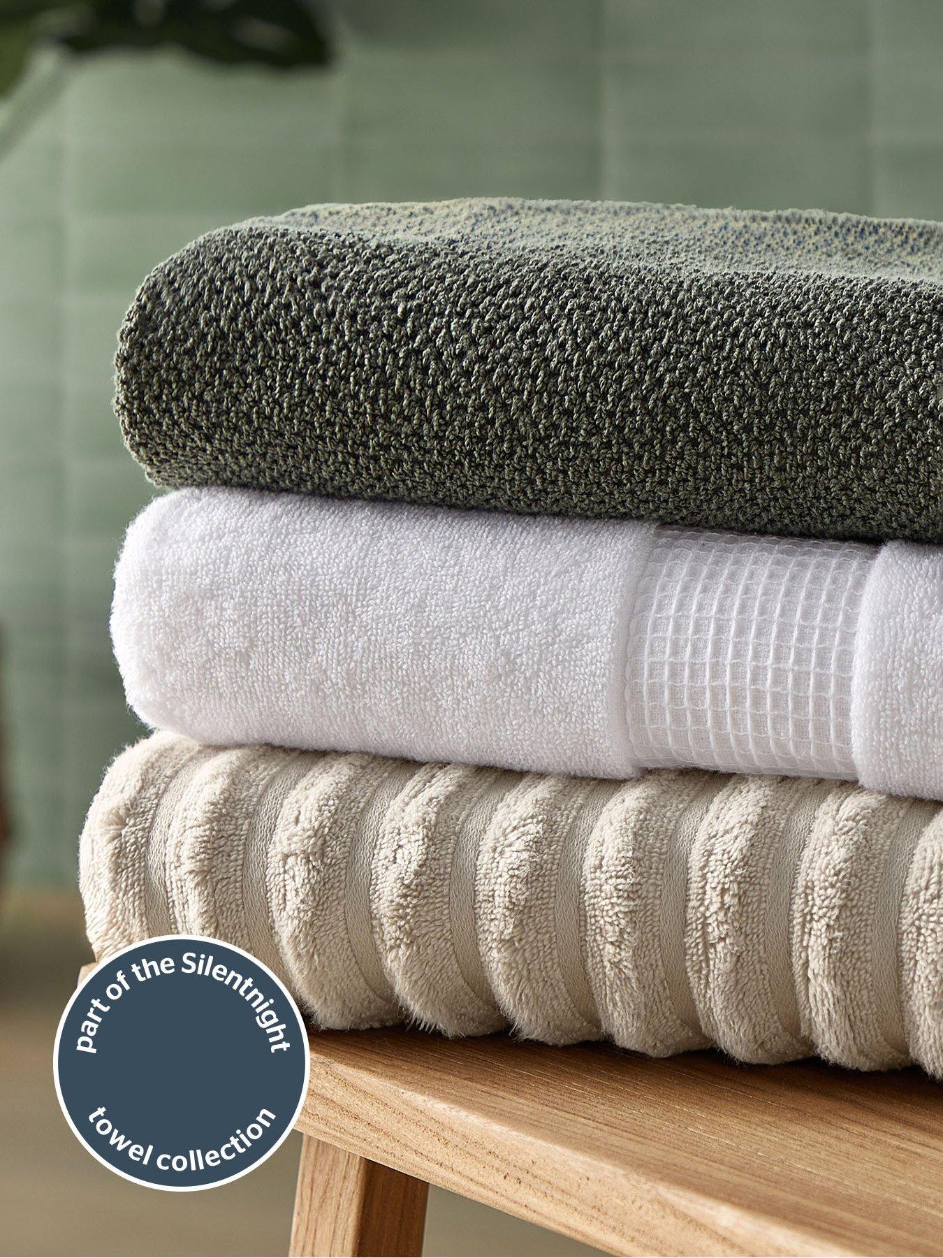 Image 6 of 7 of Silentnight Popcorn Waffle Bath Towel - 2 Pack