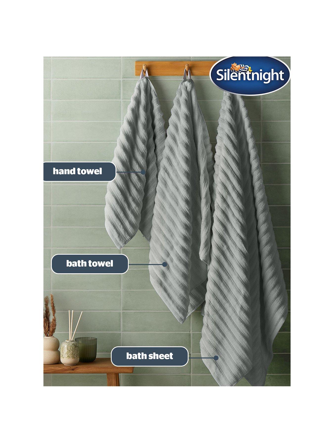 Image 2 of 7 of Silentnight Ribbed Cotton Hand Towel - 2 Pack