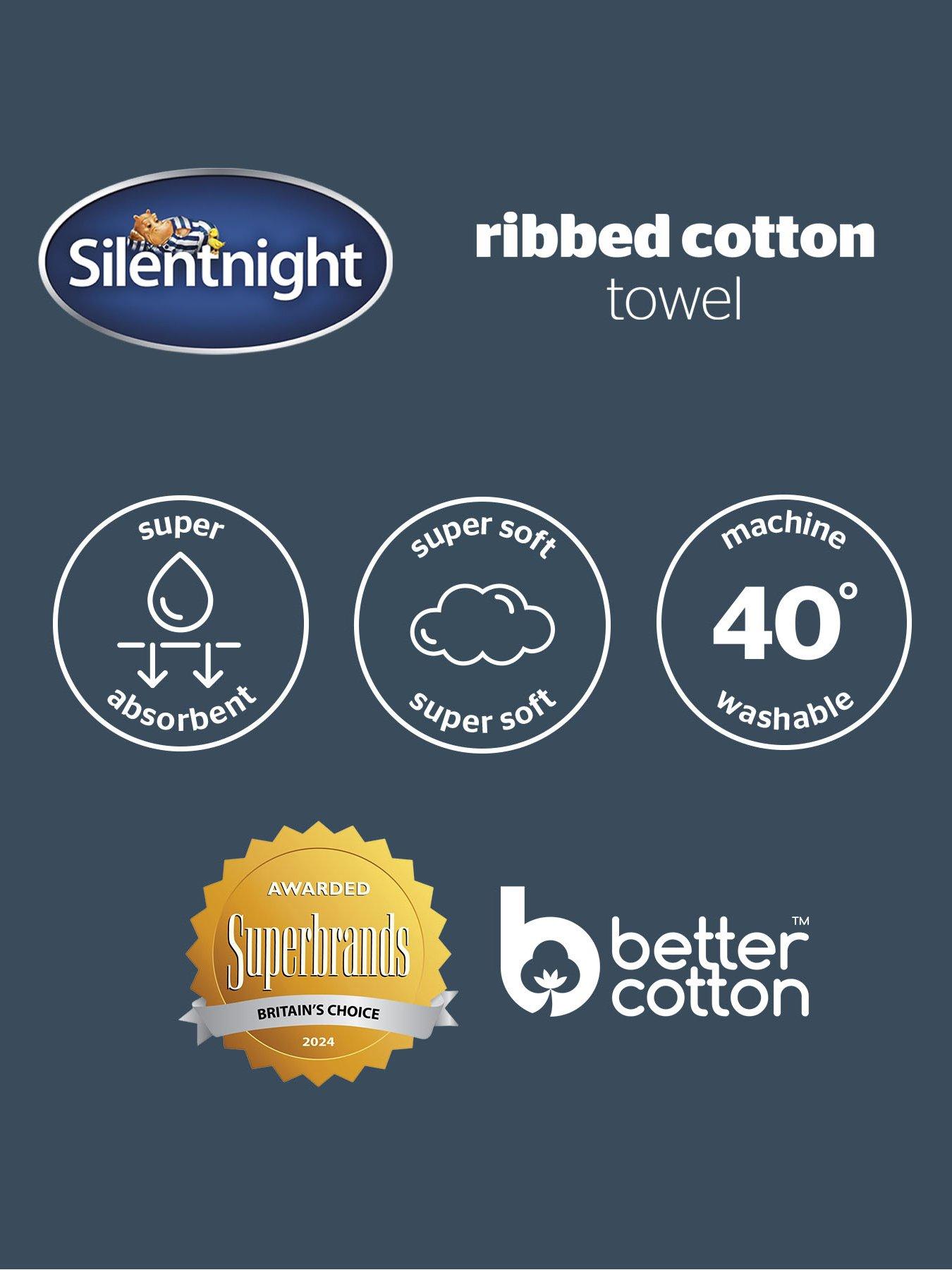 Image 7 of 7 of Silentnight Ribbed Cotton Hand Towel - 2 Pack