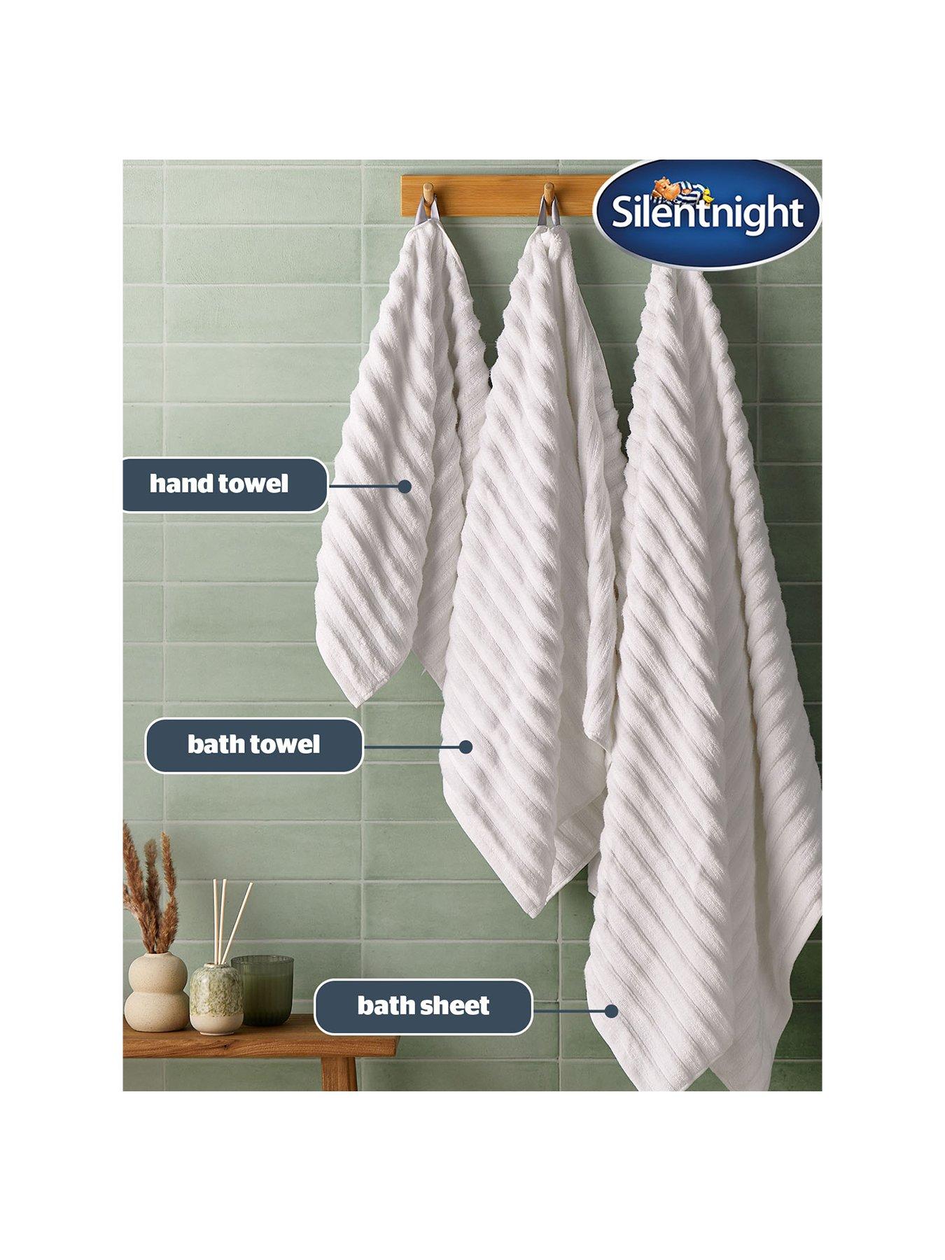 Image 2 of 7 of Silentnight Ribbed Cotton Bath Towel - 2 Pack