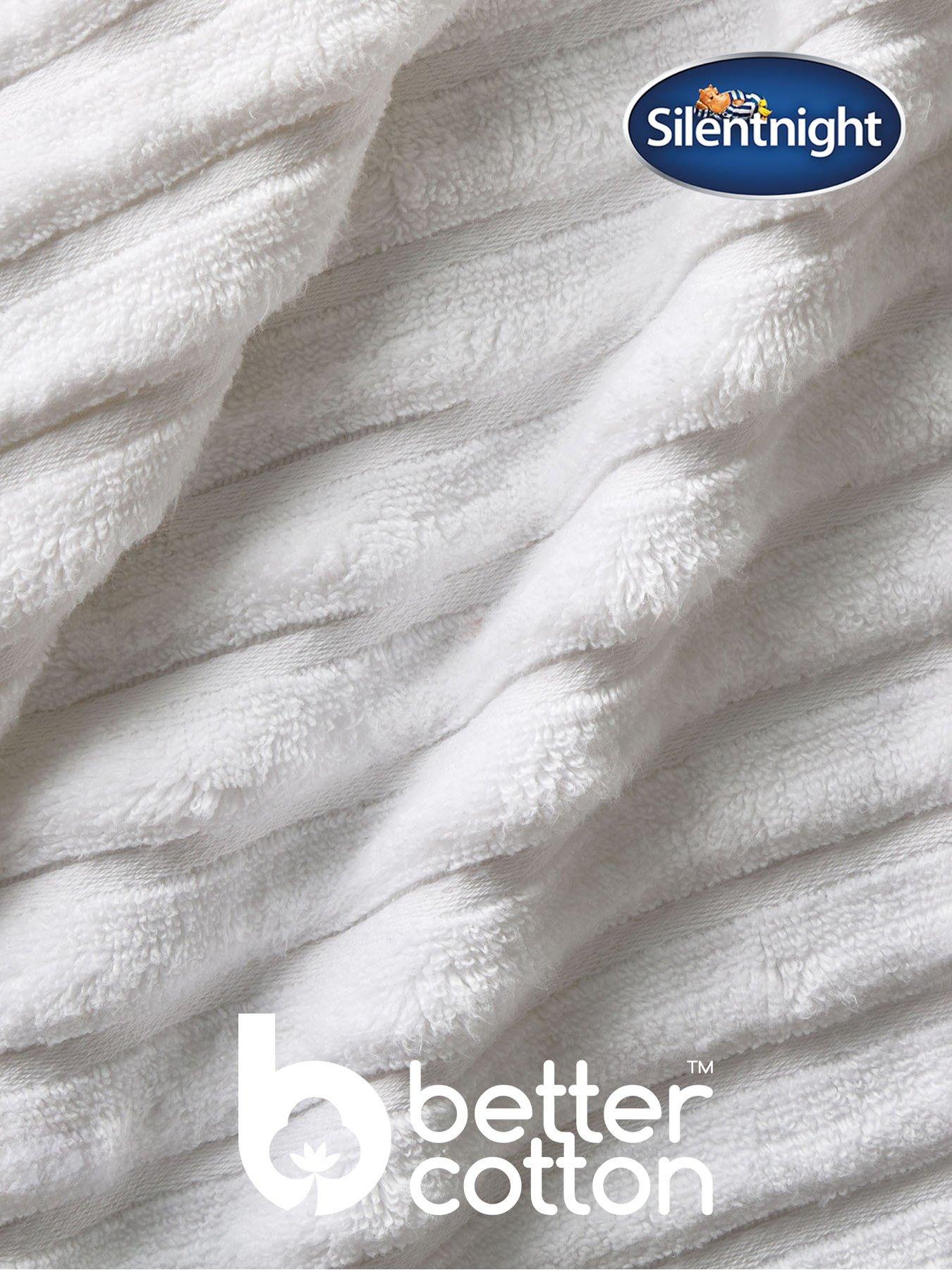 Image 3 of 7 of Silentnight Ribbed Cotton Bath Towel - 2 Pack