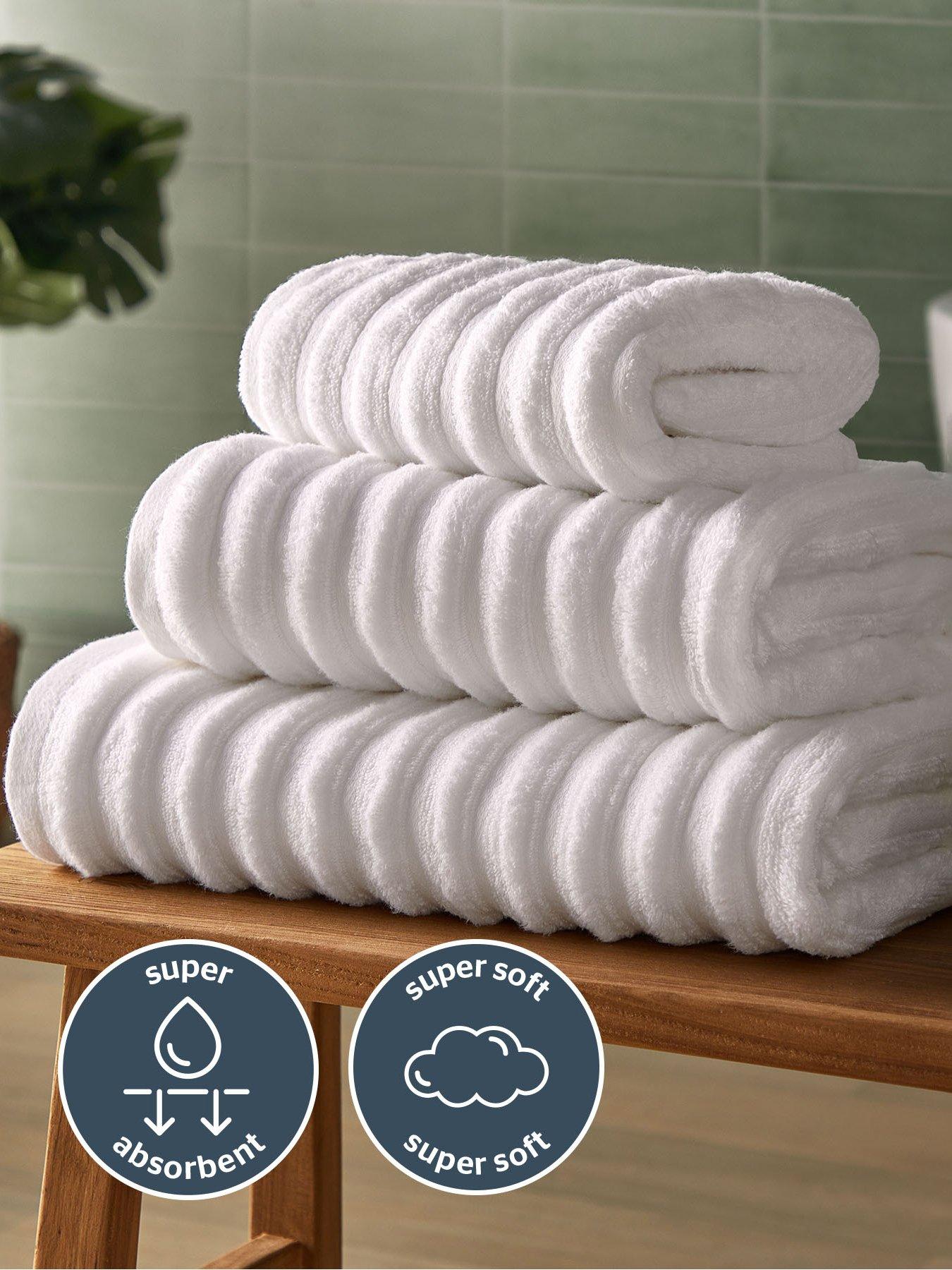 Image 5 of 7 of Silentnight Ribbed Cotton Bath Towel - 2 Pack