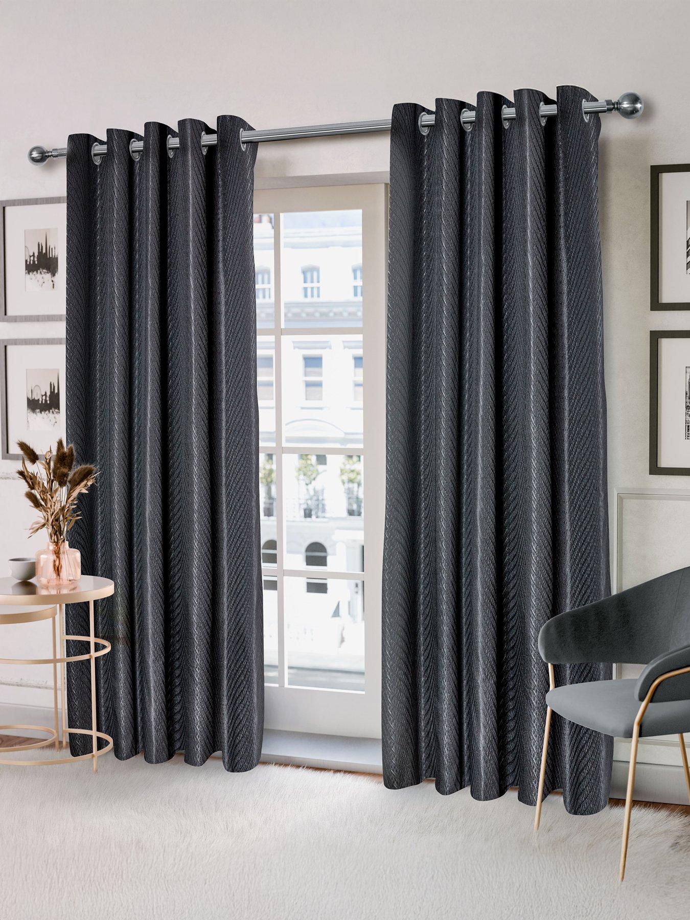 Image of Very Home Wave Lined Eyelet Curtains