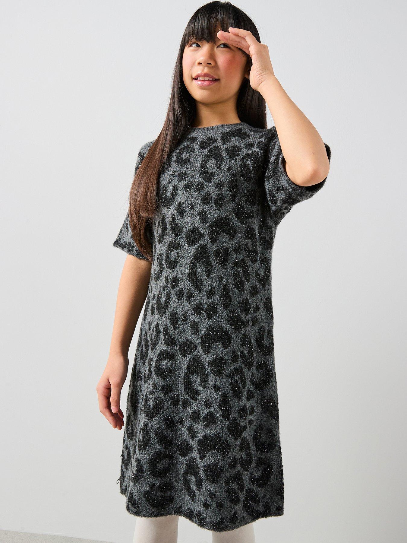 The Very Collection Girls Animal Knit Dress - Print