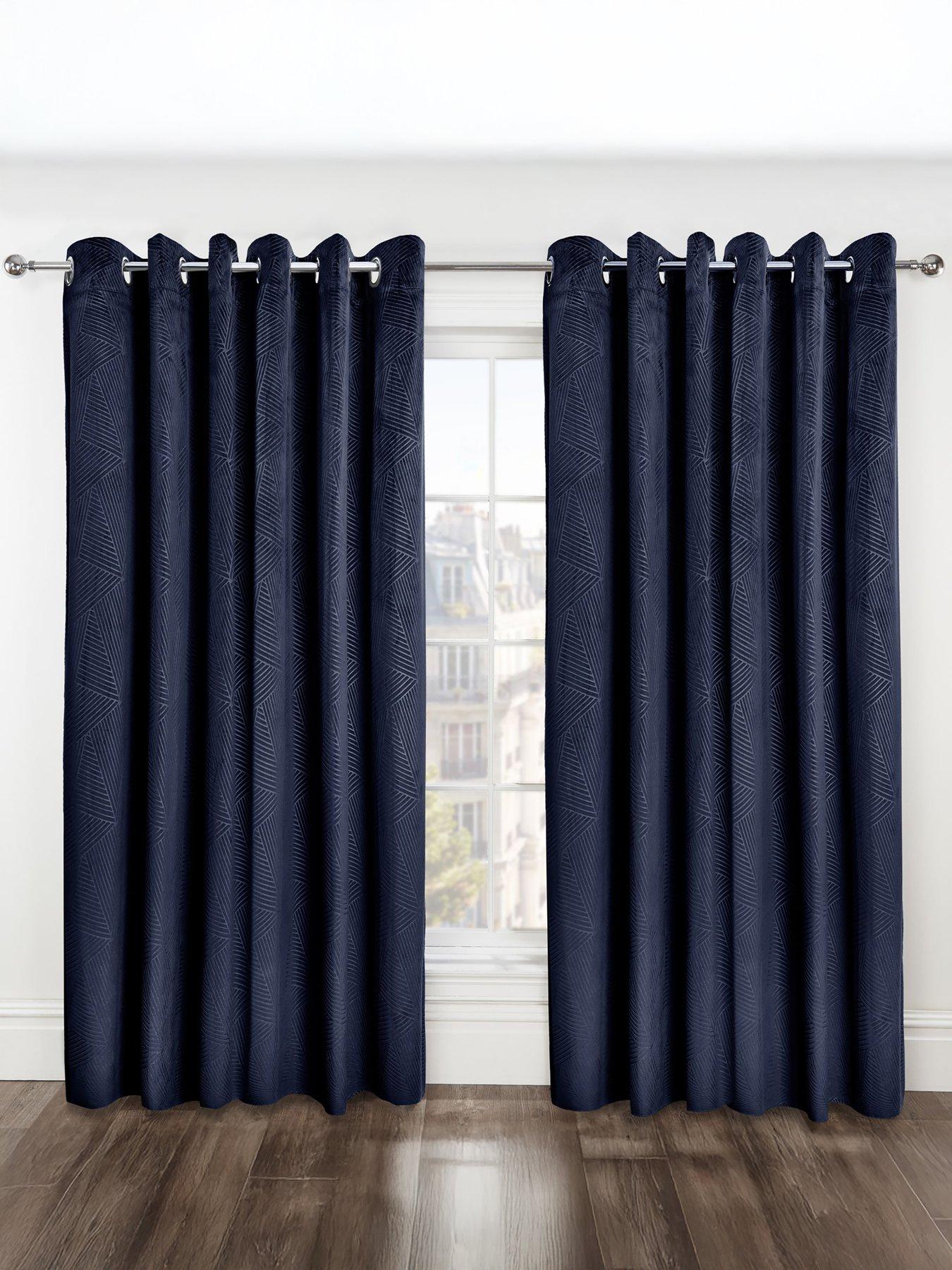 undefined Geo Velvet Thermal Eyelet Curtains 46X72