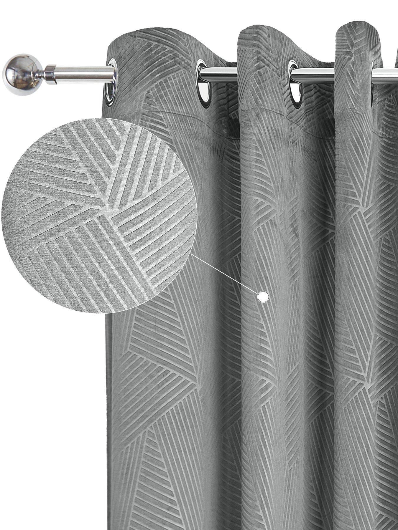 Image 2 of 2 of The Very Collection Geo Velvet Thermal Eyelet Door Curtain