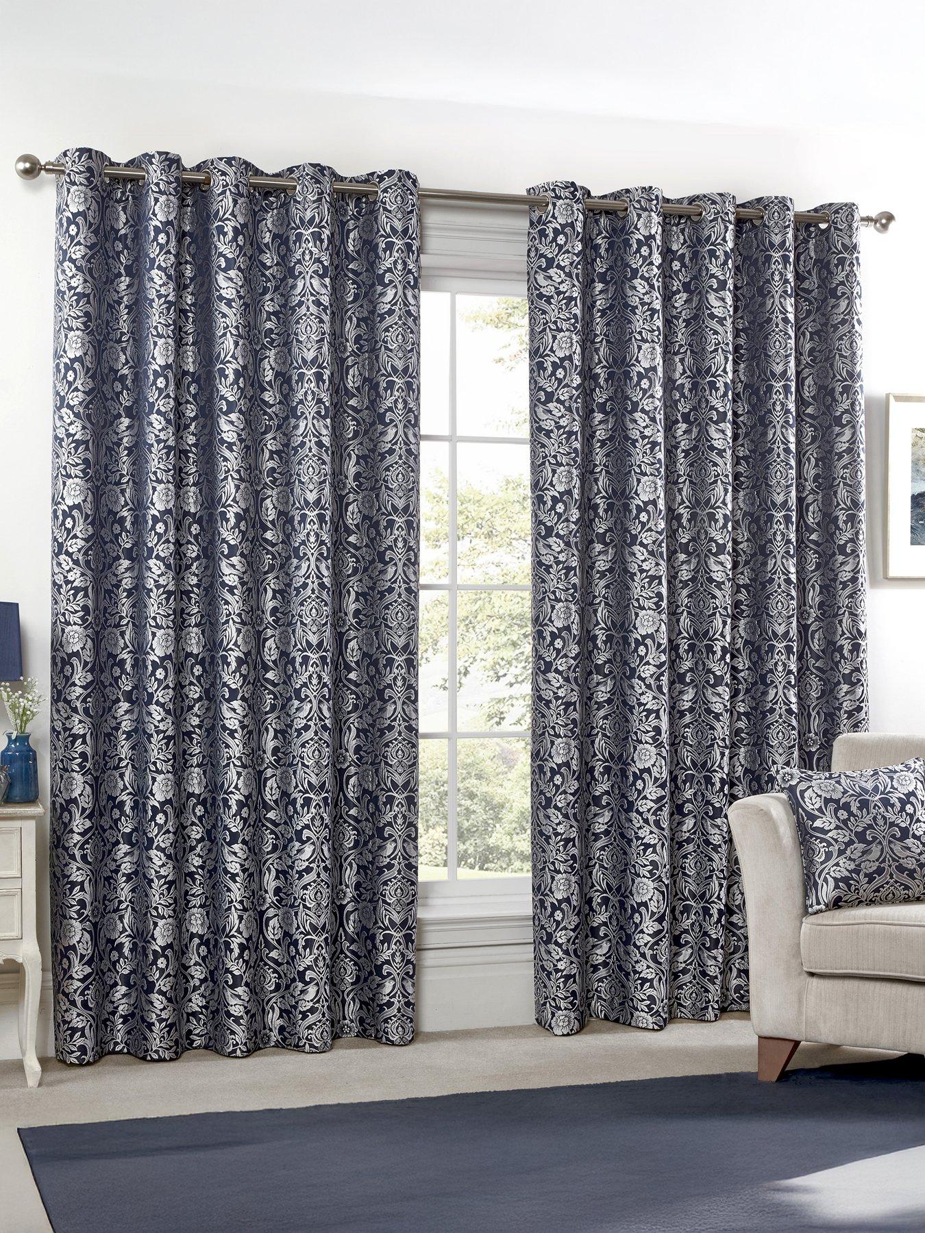 Very Home Floral Lined Eyelet Curtains