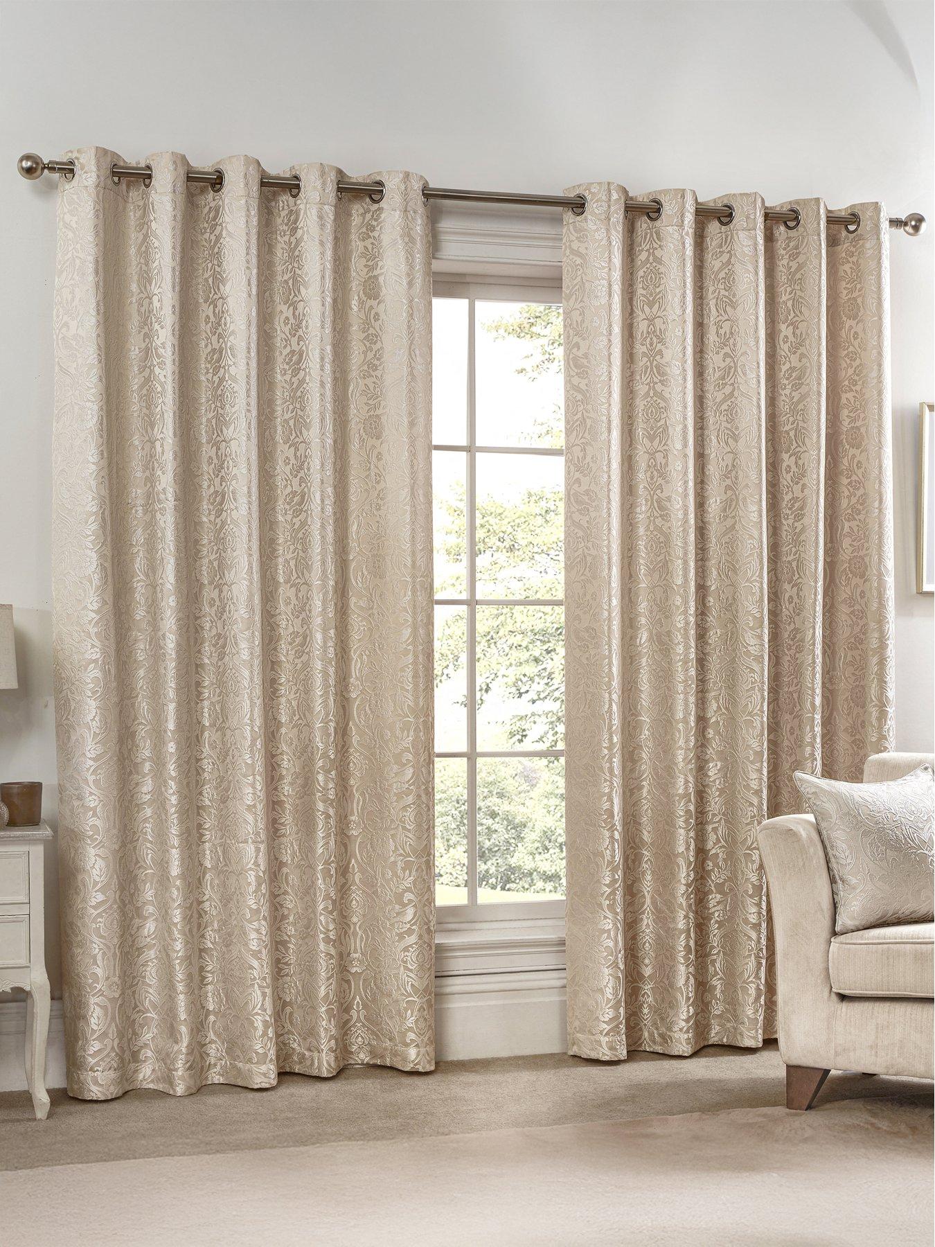 Image of Very Home Floral Lined Eyelet Curtains