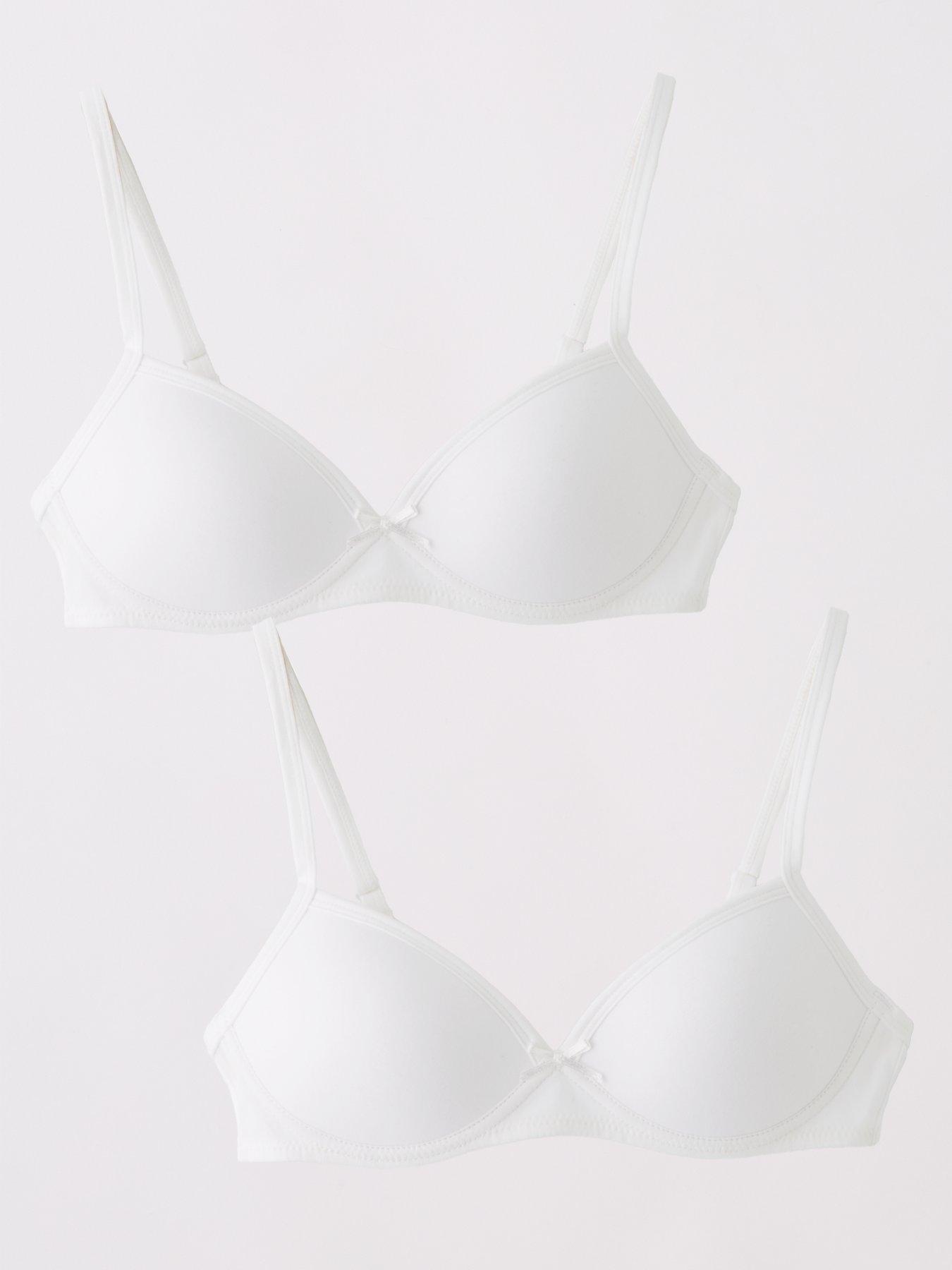 undefined Girls 2 Pack Moulded Bra - White