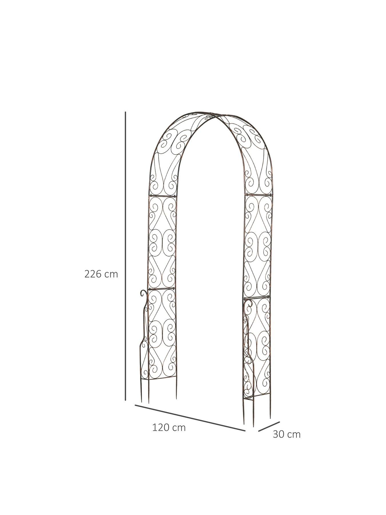 Image 3 of 7 of OutSunny Metal Garden Arch Trellis,120 x 30 x 226cm