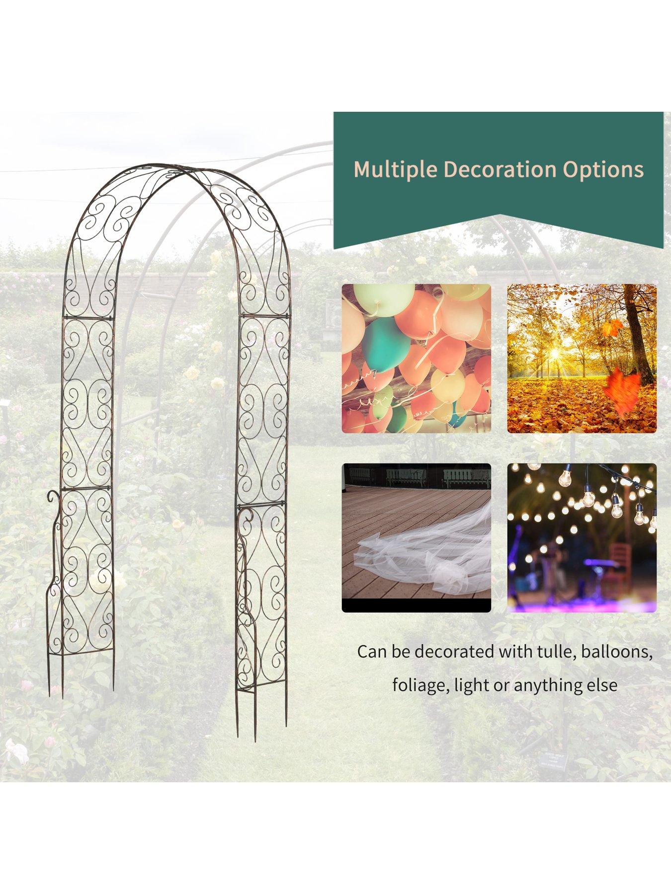 Image 4 of 7 of OutSunny Metal Garden Arch Trellis,120 x 30 x 226cm