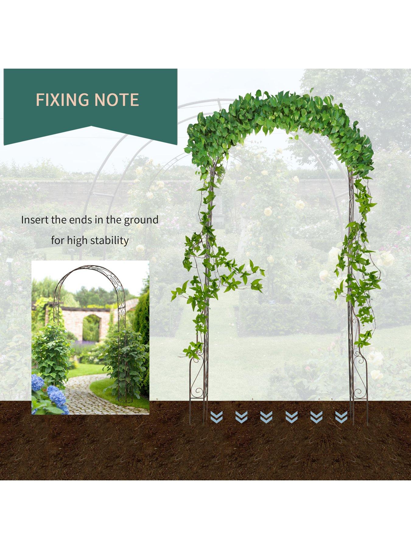 Image 5 of 7 of OutSunny Metal Garden Arch Trellis,120 x 30 x 226cm