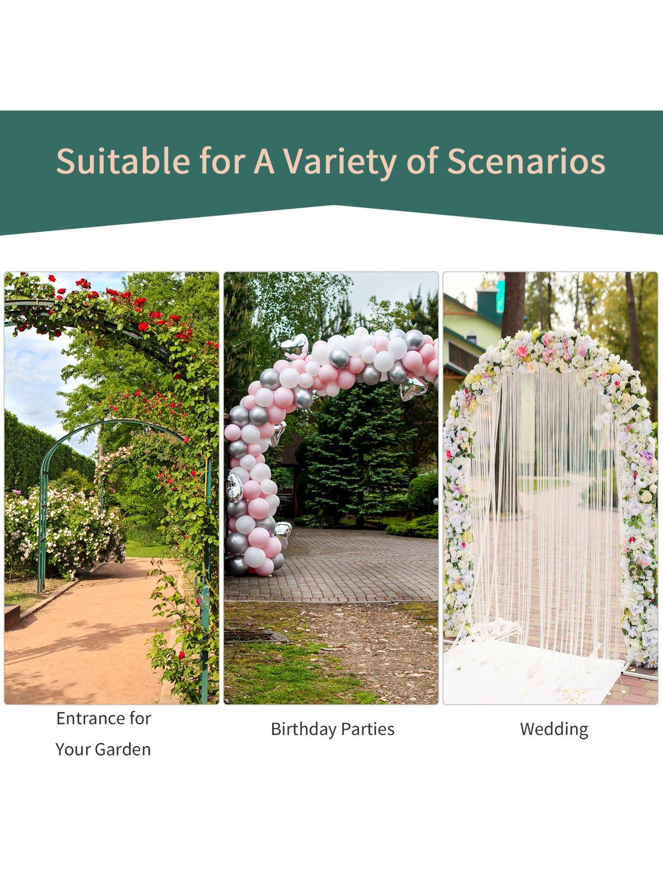 Image 6 of 7 of OutSunny Metal Garden Arch Trellis,120 x 30 x 226cm