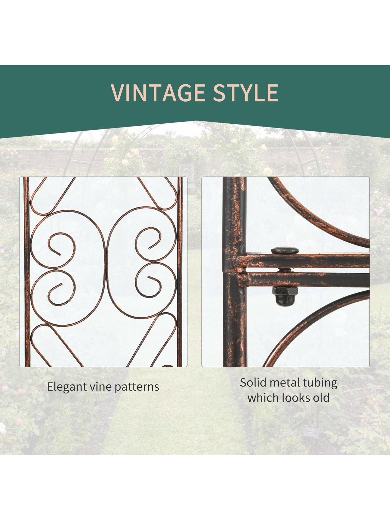 Image 7 of 7 of OutSunny Metal Garden Arch Trellis,120 x 30 x 226cm