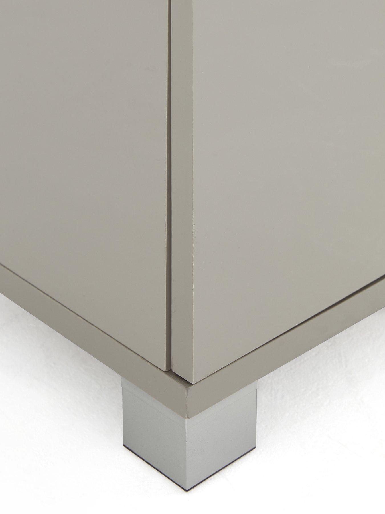 Image 5 of 7 of The Very Collection Rowan Gloss 1 Door,&nbsp;2 Drawer Low Bathroom Cabinet - Grey - FSC&reg; Certified