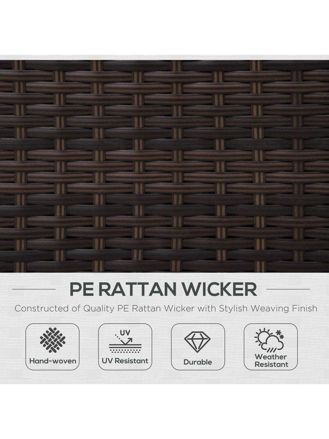 Image 4 of 6 of OutSunny Single Seater Rattan Chair with Cushion, Brown