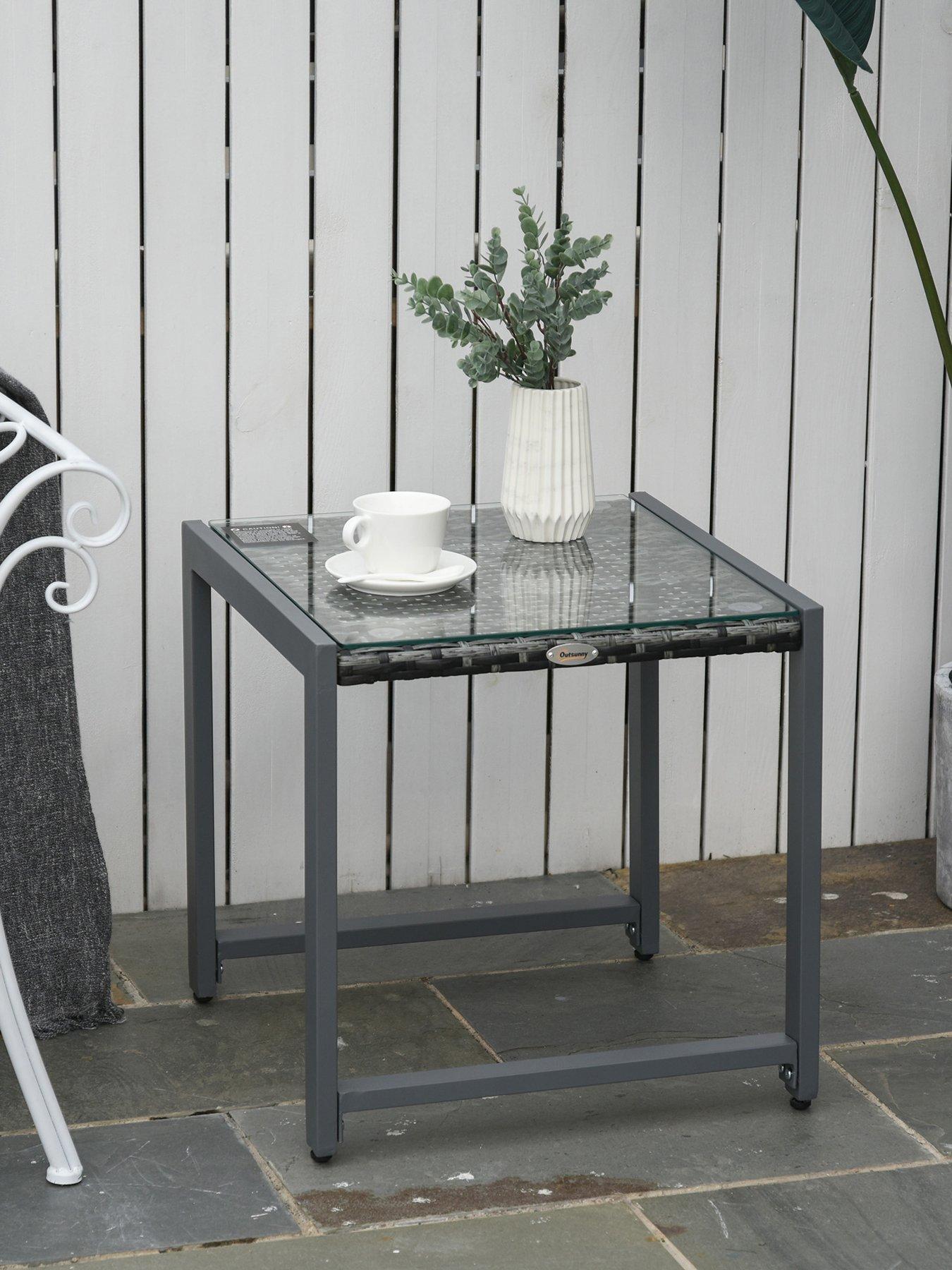 undefined Rattan End Table Side
