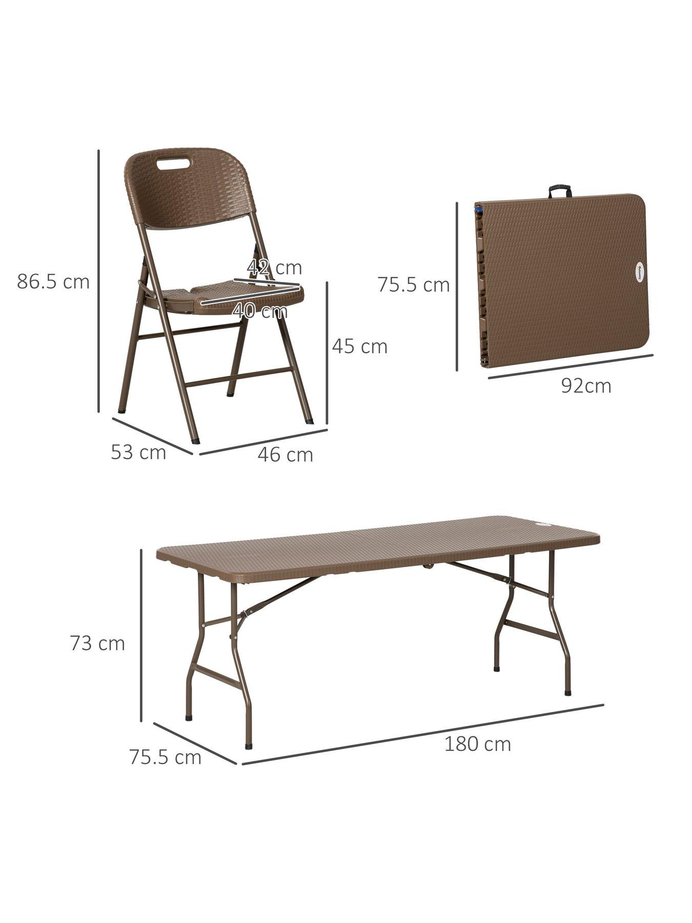 Image 6 of 7 of OutSunny 6 Seater Rattan Dining Set, Dark Brown