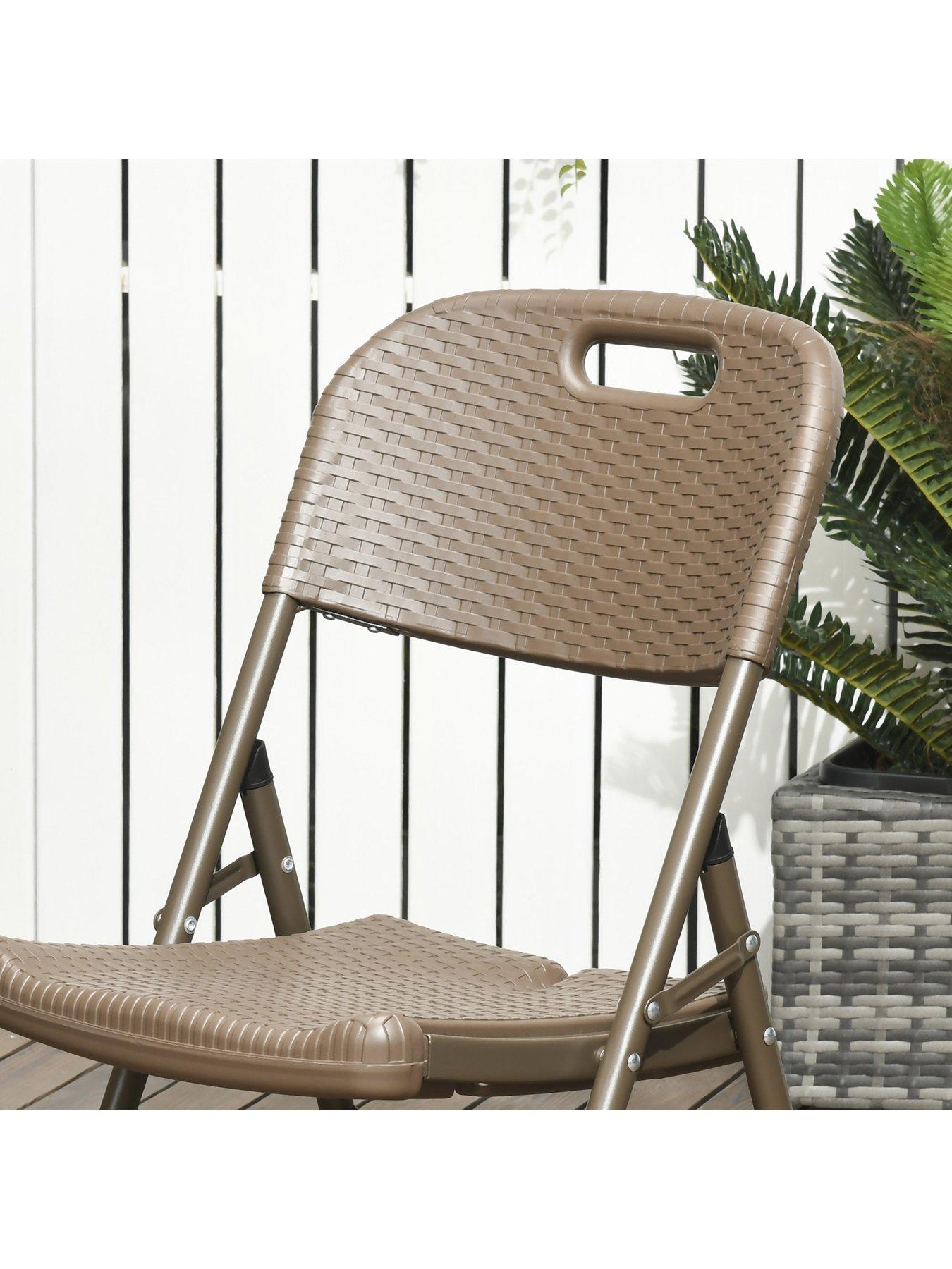 Image 7 of 7 of OutSunny 6 Seater Rattan Dining Set, Dark Brown