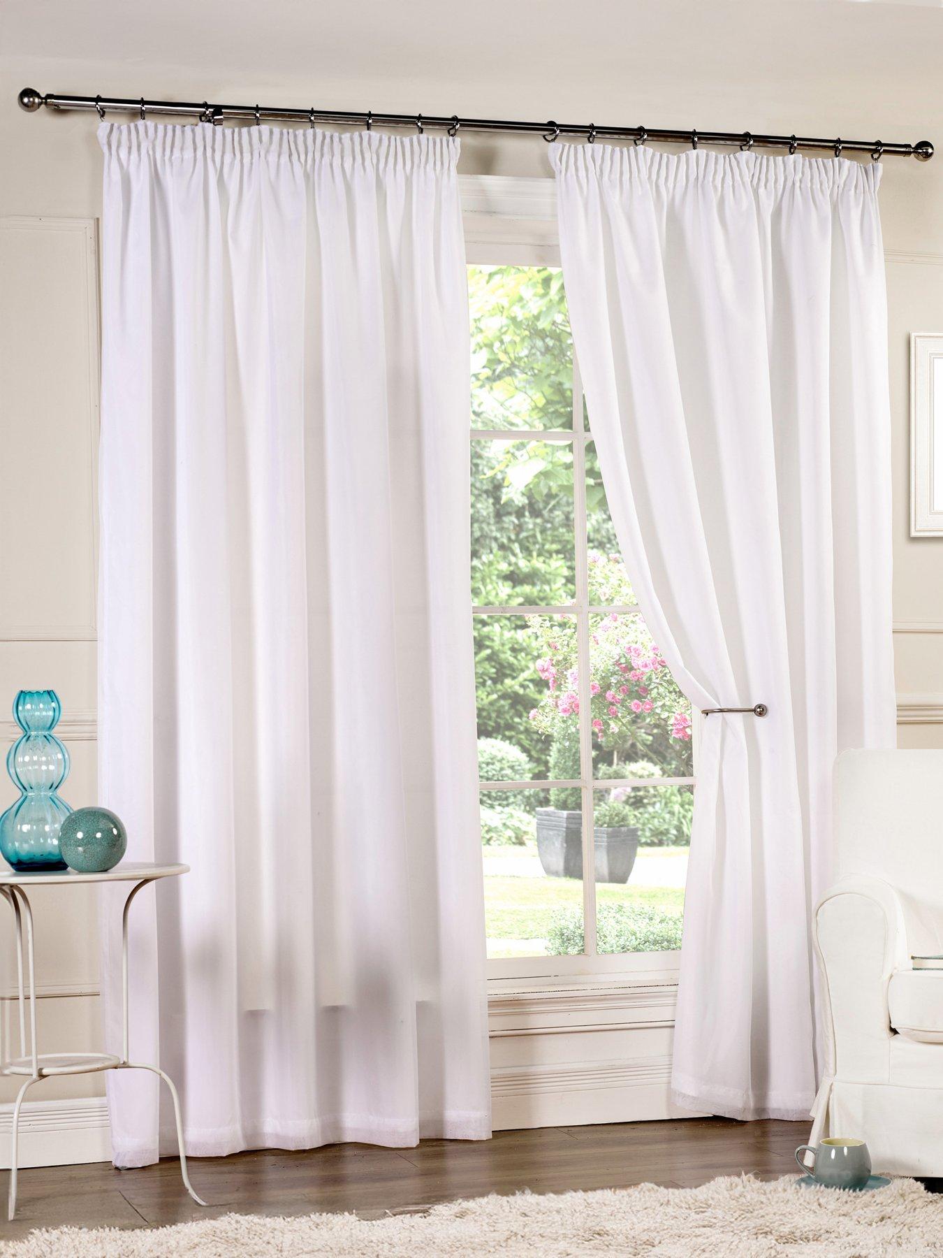 Image of Very Home Lined Voile Eyelet Curtains