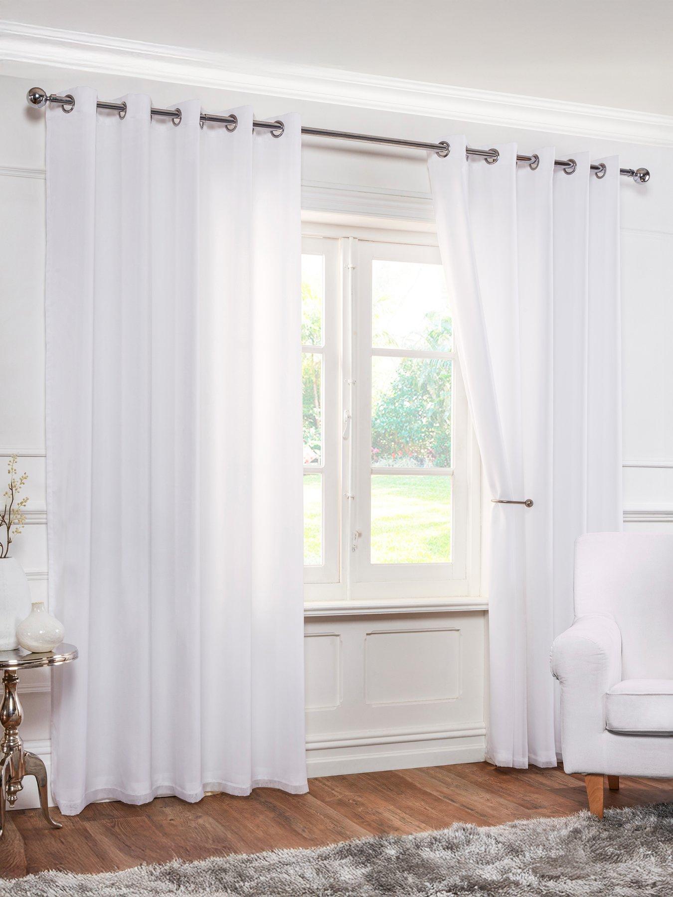 Image of Very Home Lined Voile Eyelet Curtains