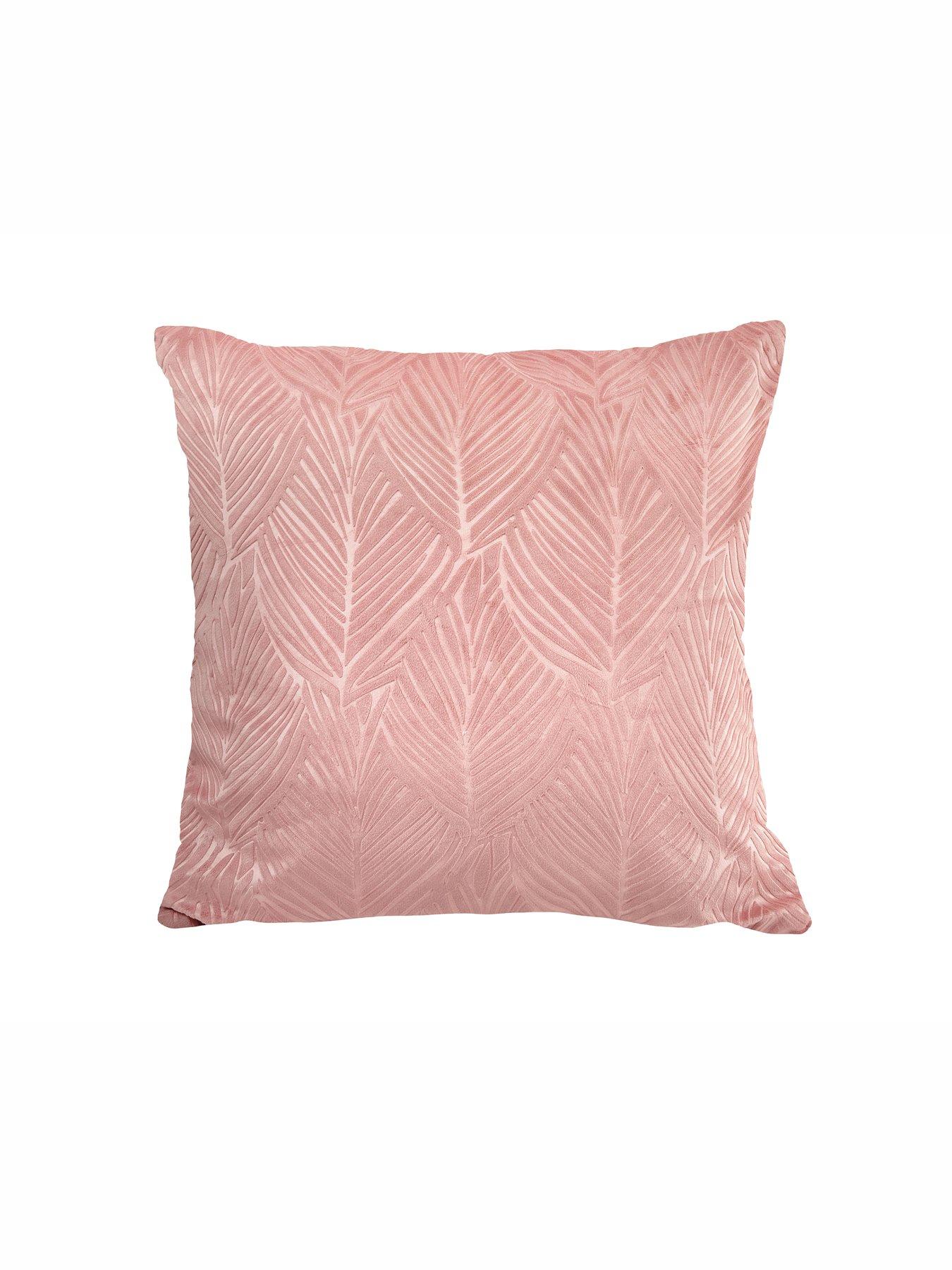 The Very Collection Leaf Embossed Velvet Filled Cushion 43x43cm